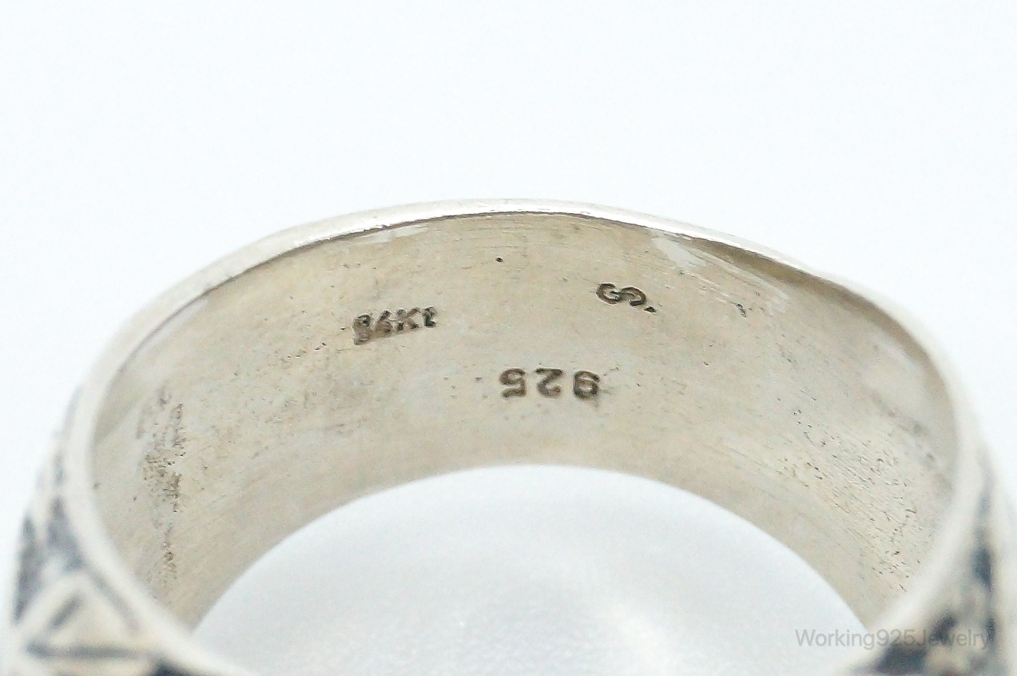 Vintage Large Smoky Topaz 14K Gold Sterling Silver Ring - Size 7.25