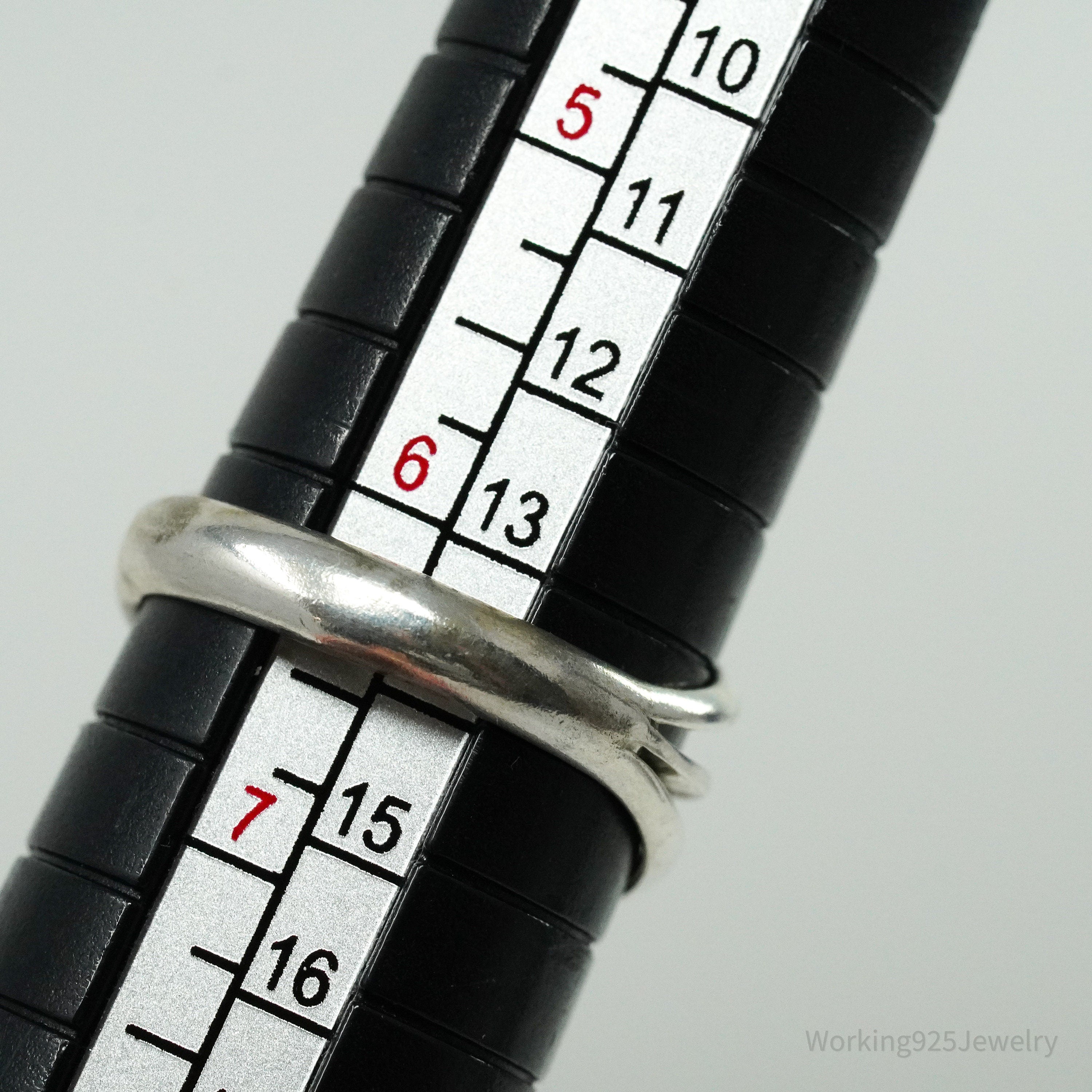 Vintage Native American Turquoise Sterling Silver Ring Size 6.25