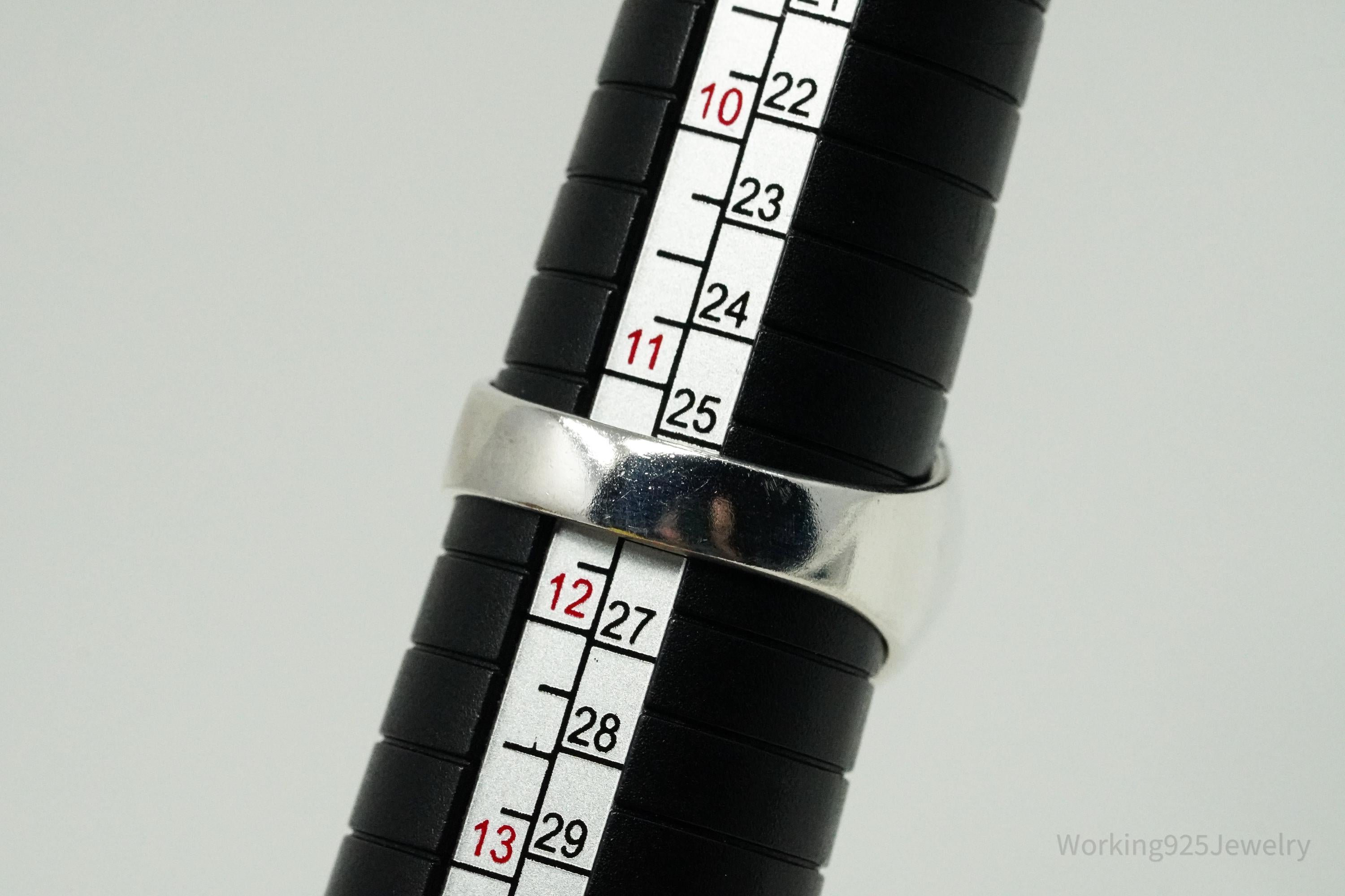 Vintage Aztec Mayan Sun Calendar Sterling Silver Ring Size 11.5