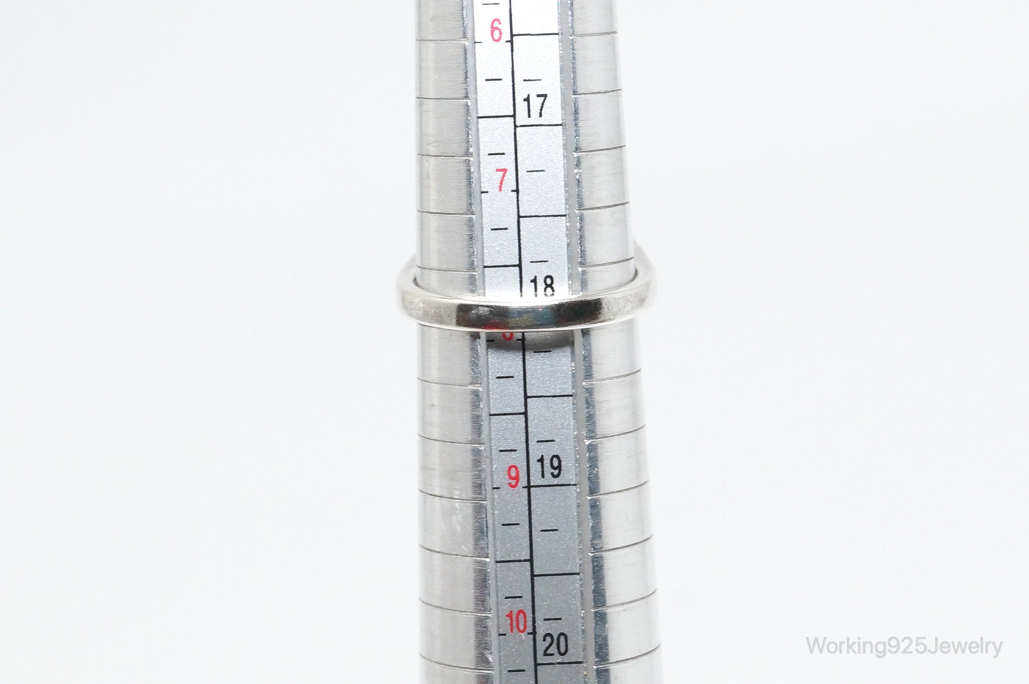 Vintage Art Deco Style Blue Diamonique Cubic Zirconia Sterling Silver Ring SZ 8