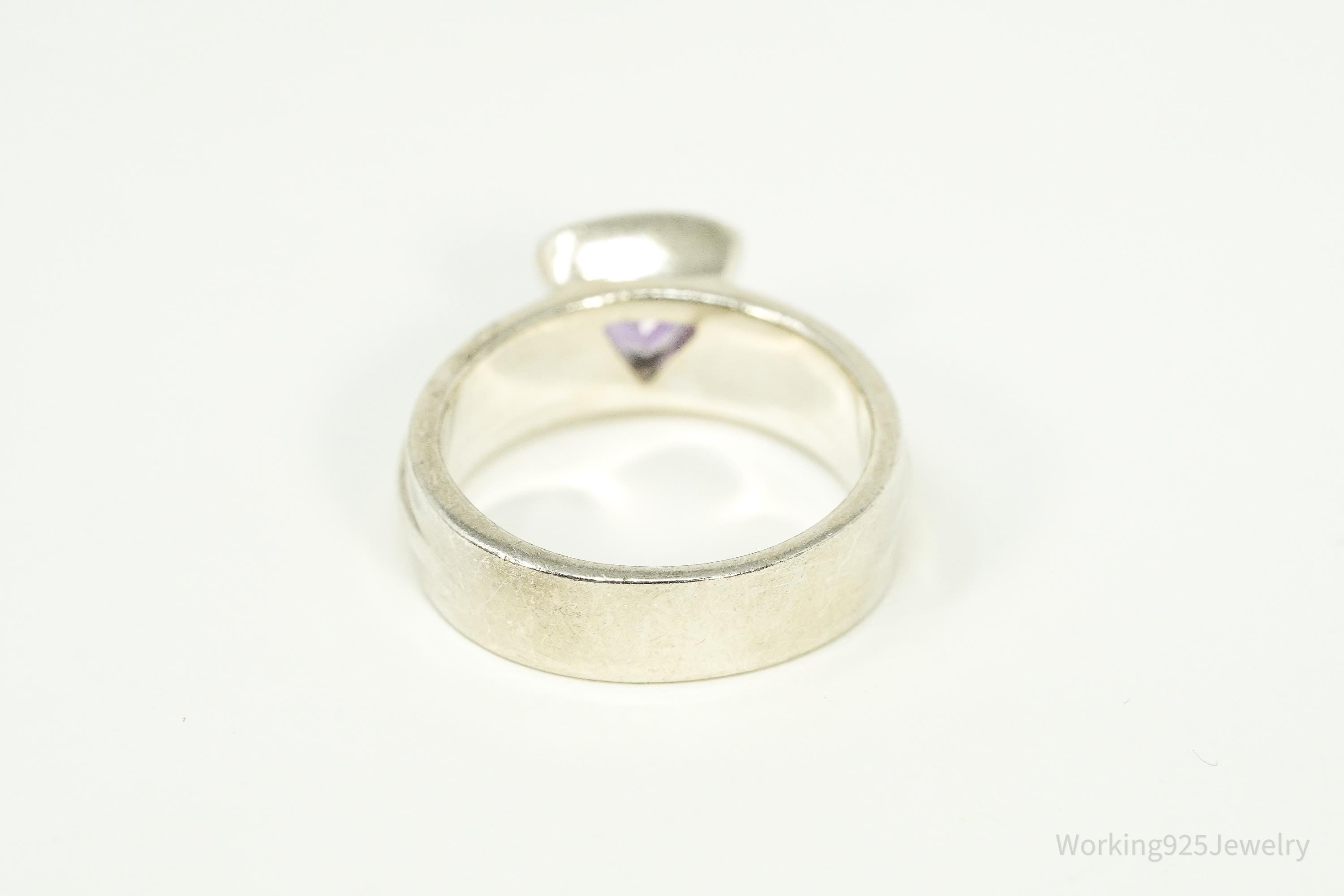 Vintage Amethyst Sterling Silver Ring - Size 9