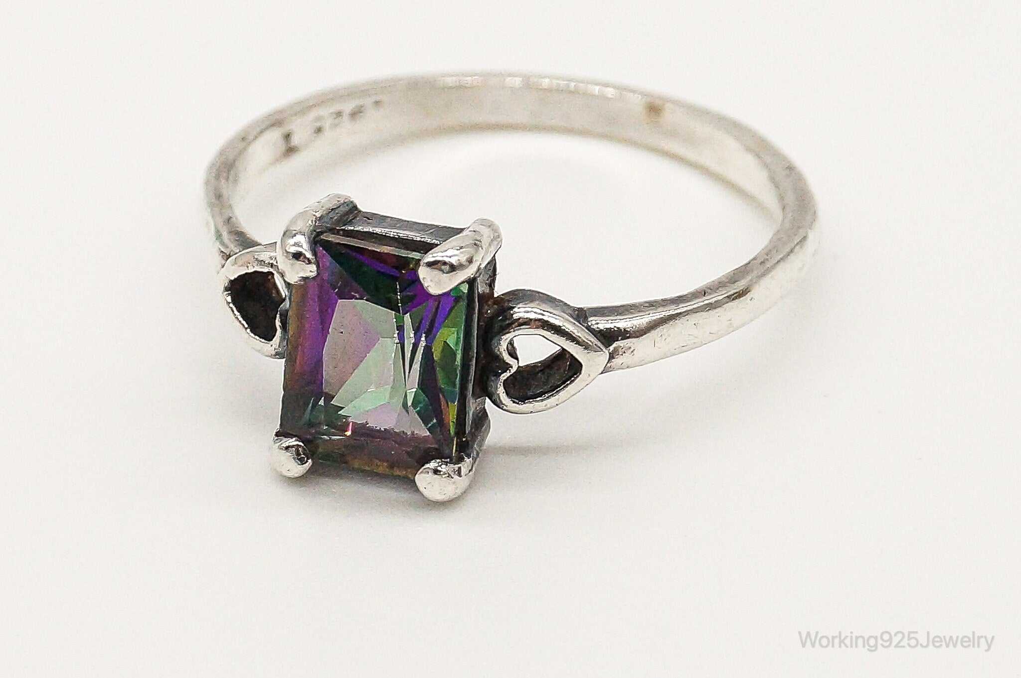 Vintage Mystic Topaz Sterling Silver Ring - Size 9.25