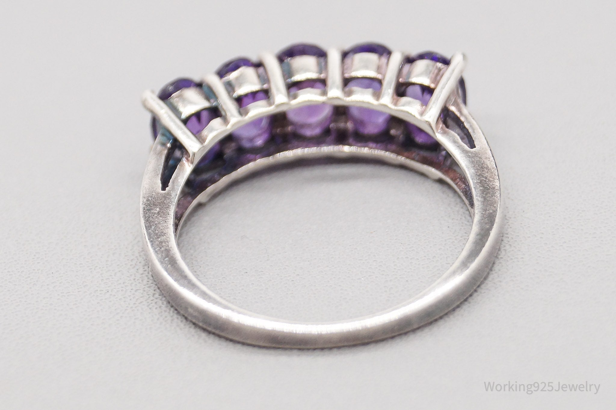 Vintage Amethyst Sterling Silver Ring - Size 7