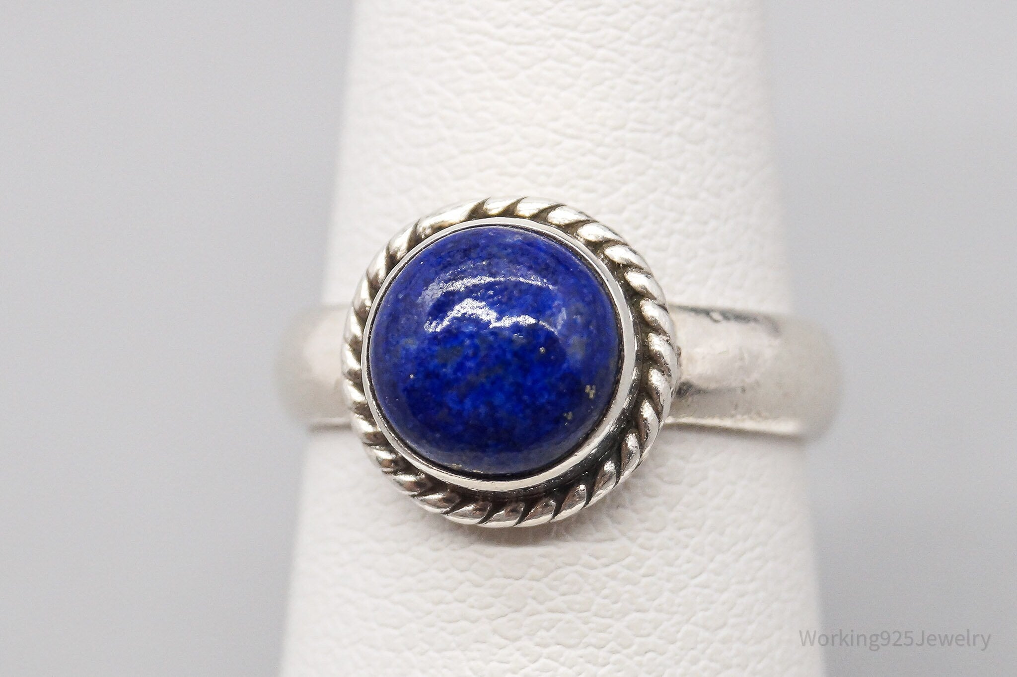 Vintage Lapis Lazuli Sterling Silver Ring - Size 6