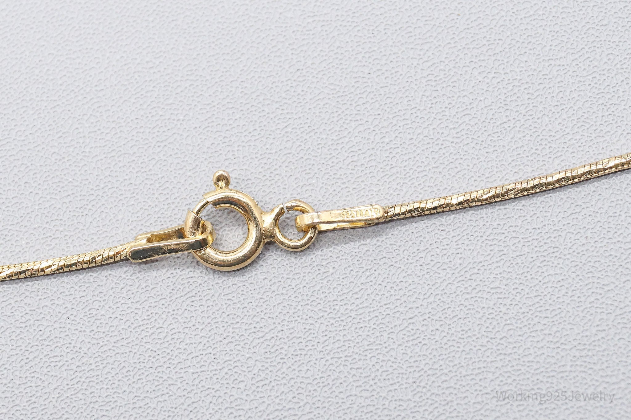Vintage Safety Pin Gold Vermeil Sterling Silver Necklace 22"
