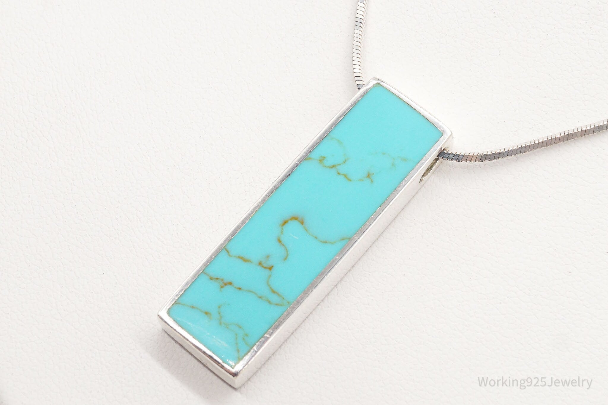 Vintage Turquoise Sterling Silver Necklace