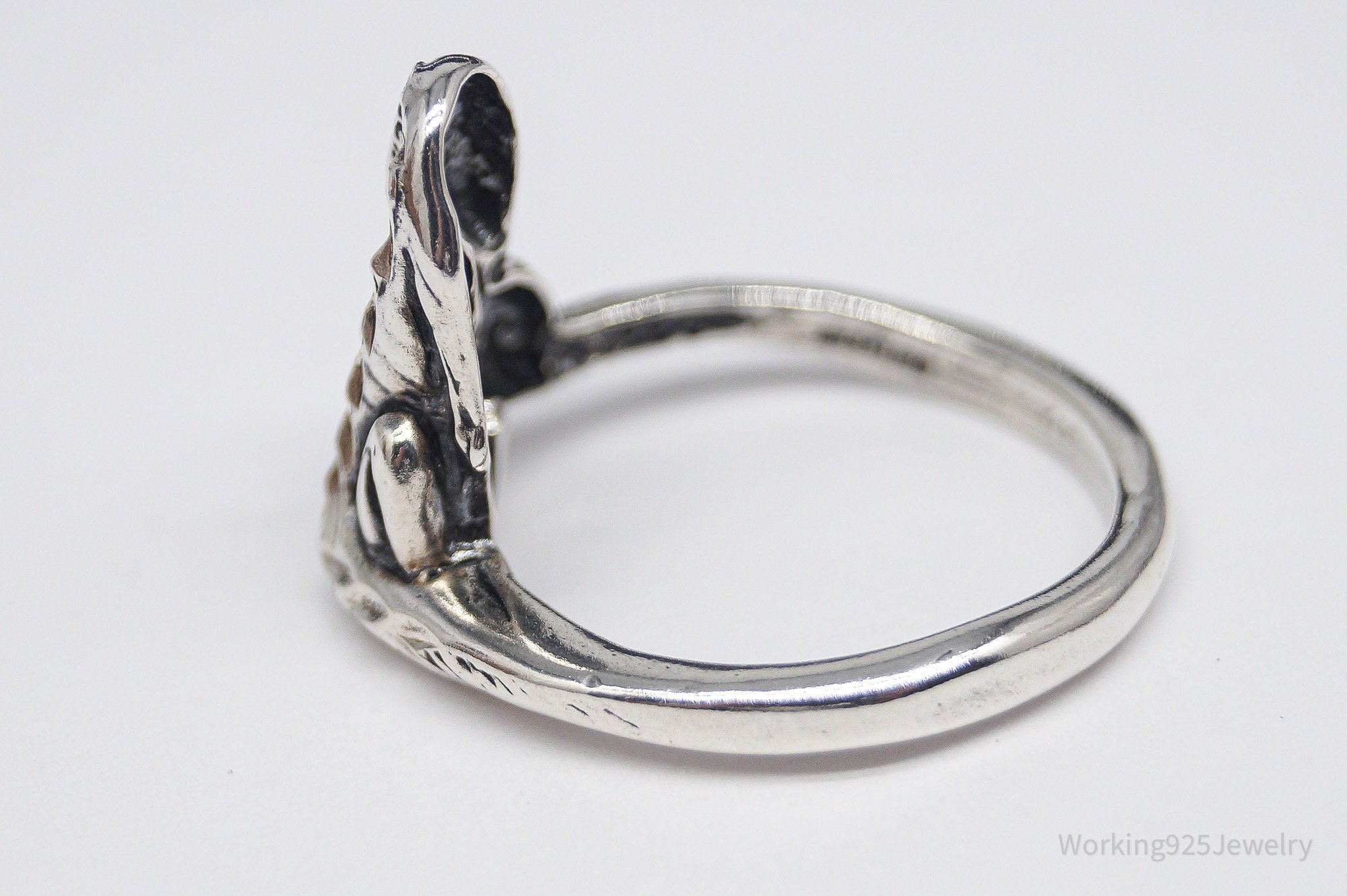 Vintage Wrapped Snake Turquoise Sterling Silver Ring - Size 9.75