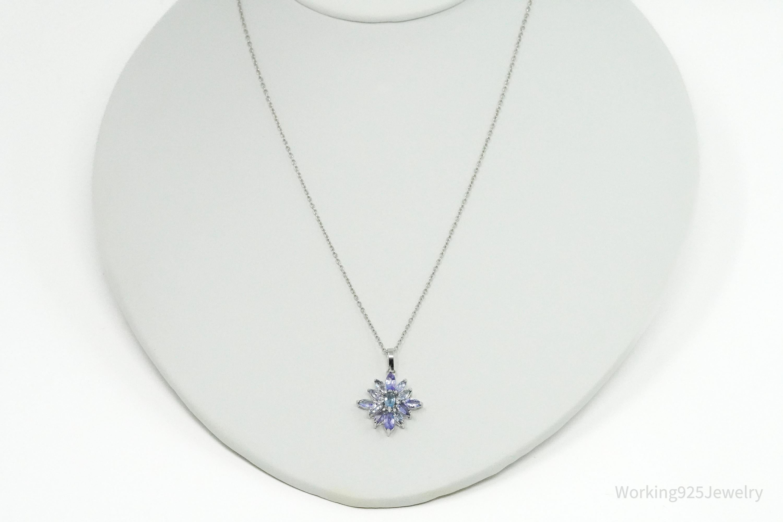 STAUER Tanzanite Sunburst Sterling Silver Necklace 20"