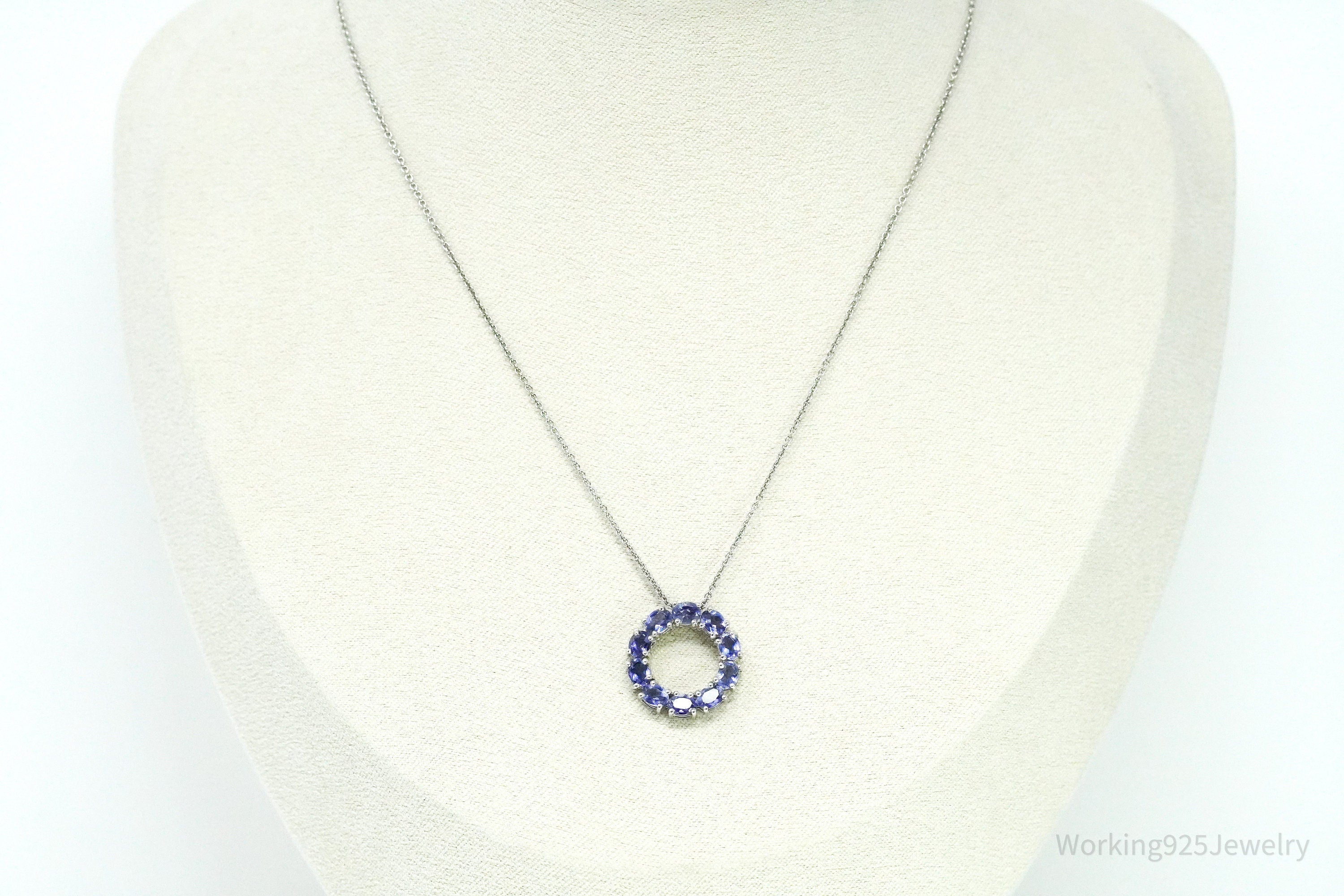 Tanzanite Sterling Silver Necklace 18"