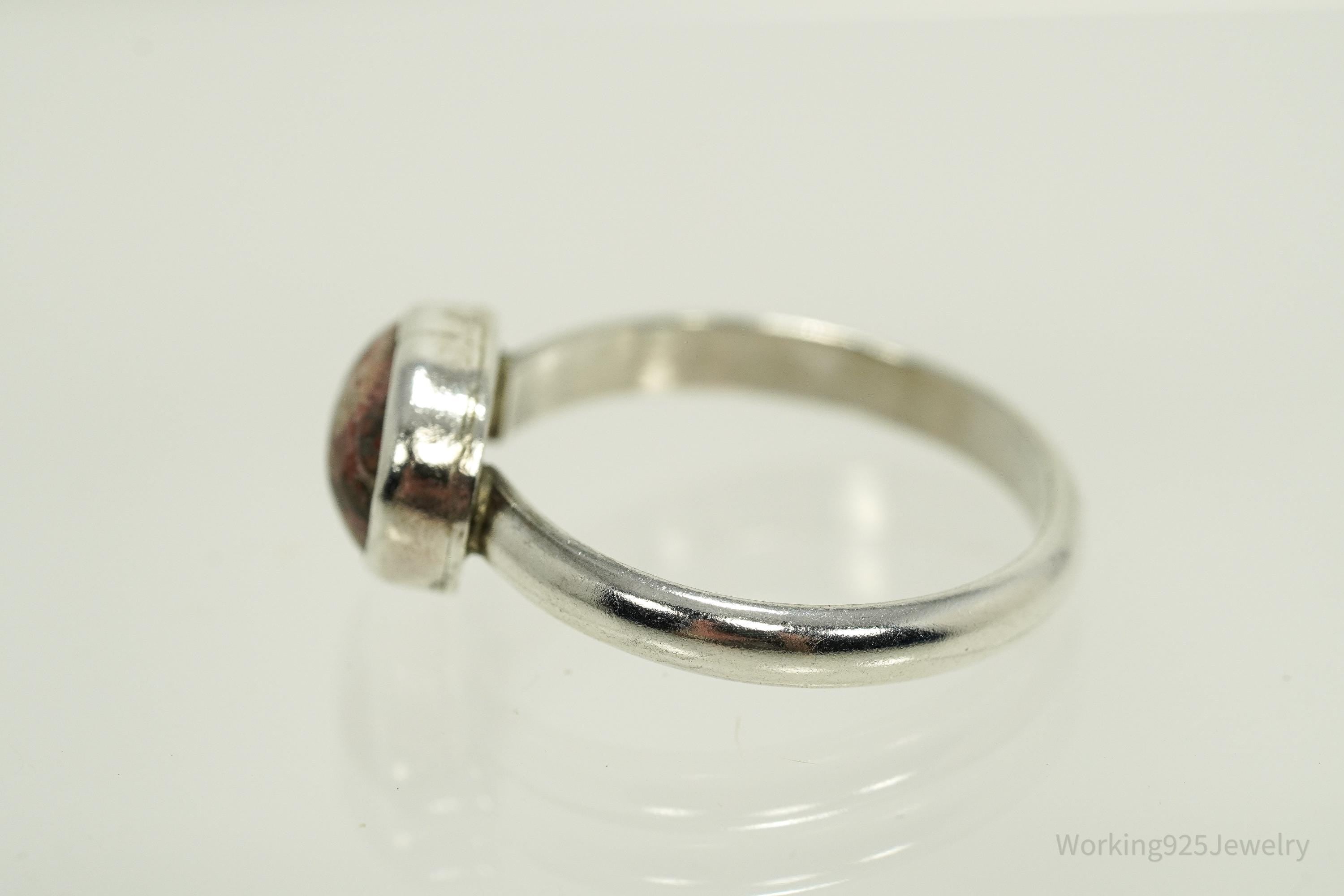 Vintage Birds Eye Jasper Silver Ring - Size 5.5