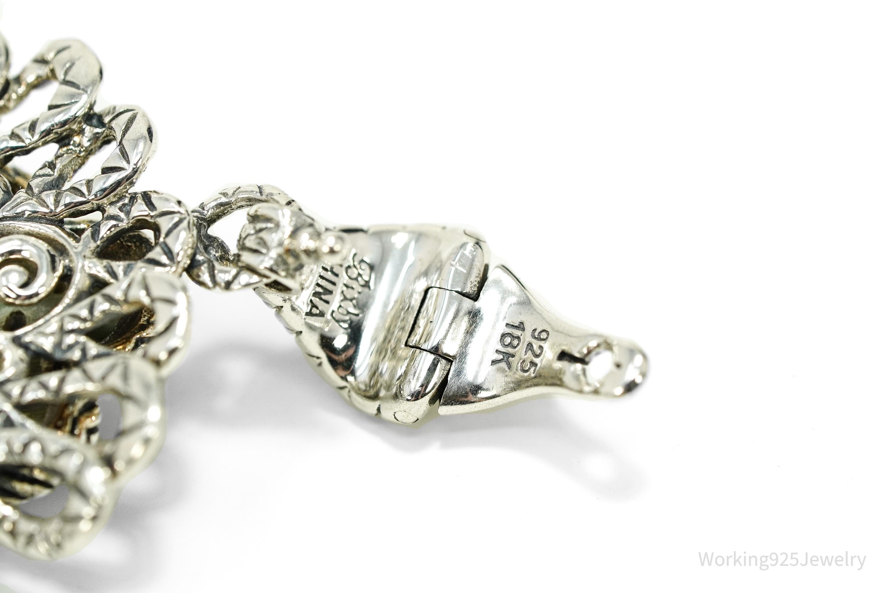 Barbara Bixby Goddess of Compassion Quan Yin 18K Gold Sterling Silver Pendant