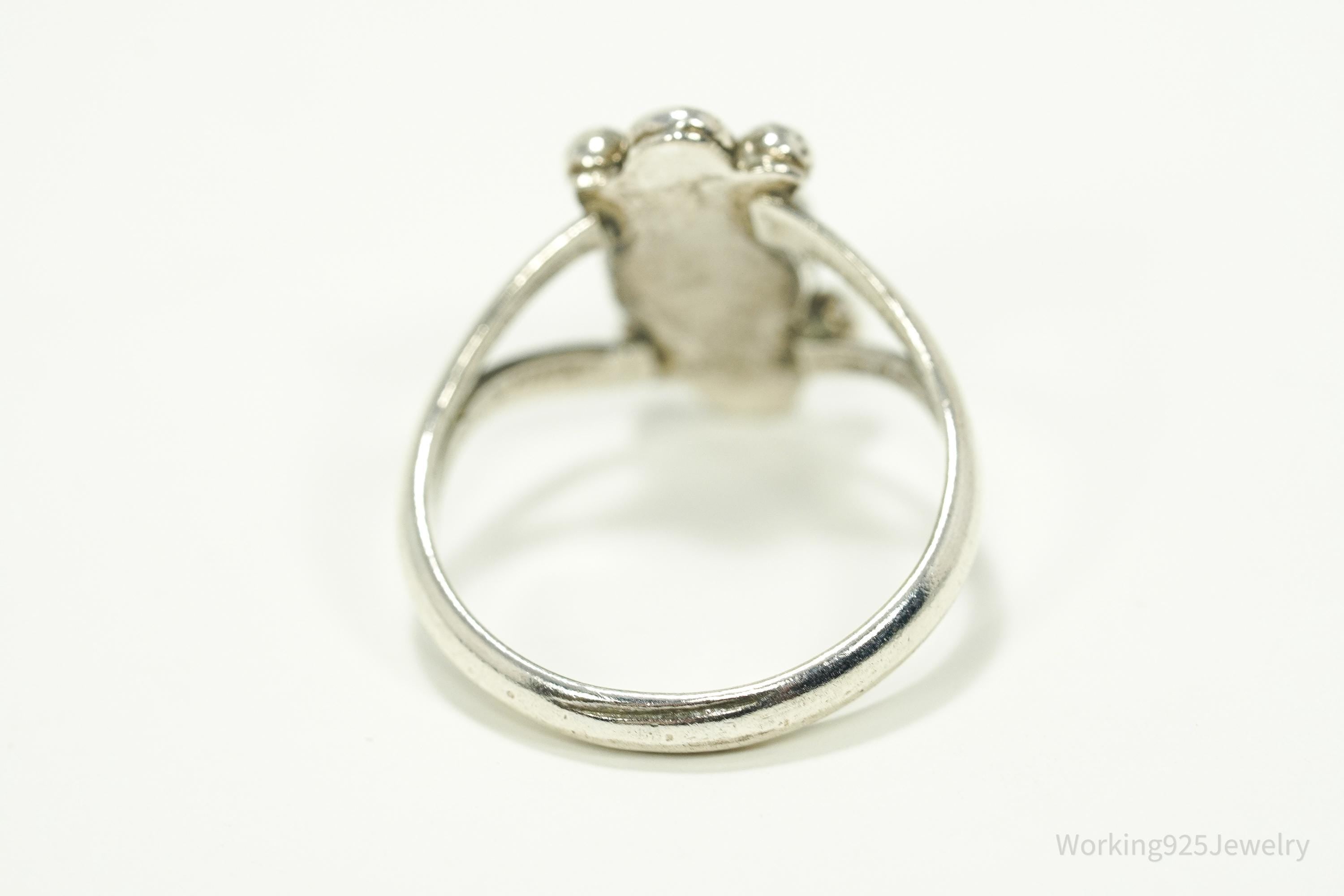 Vintage Native American Opal Sterling Silver Ring - Size 6.75