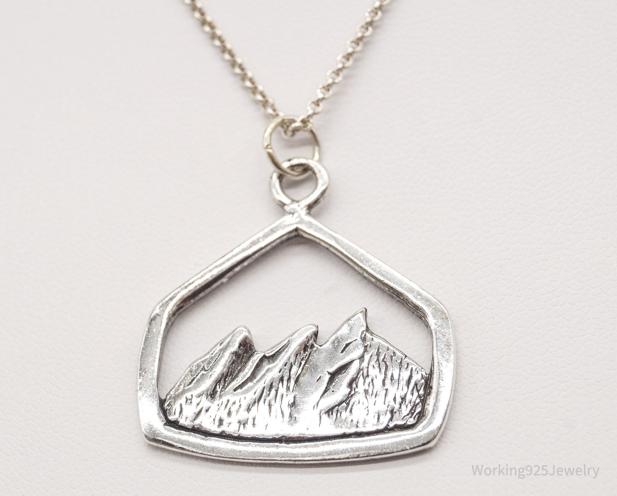 Vintage Mountain View Sterling Silver Necklace