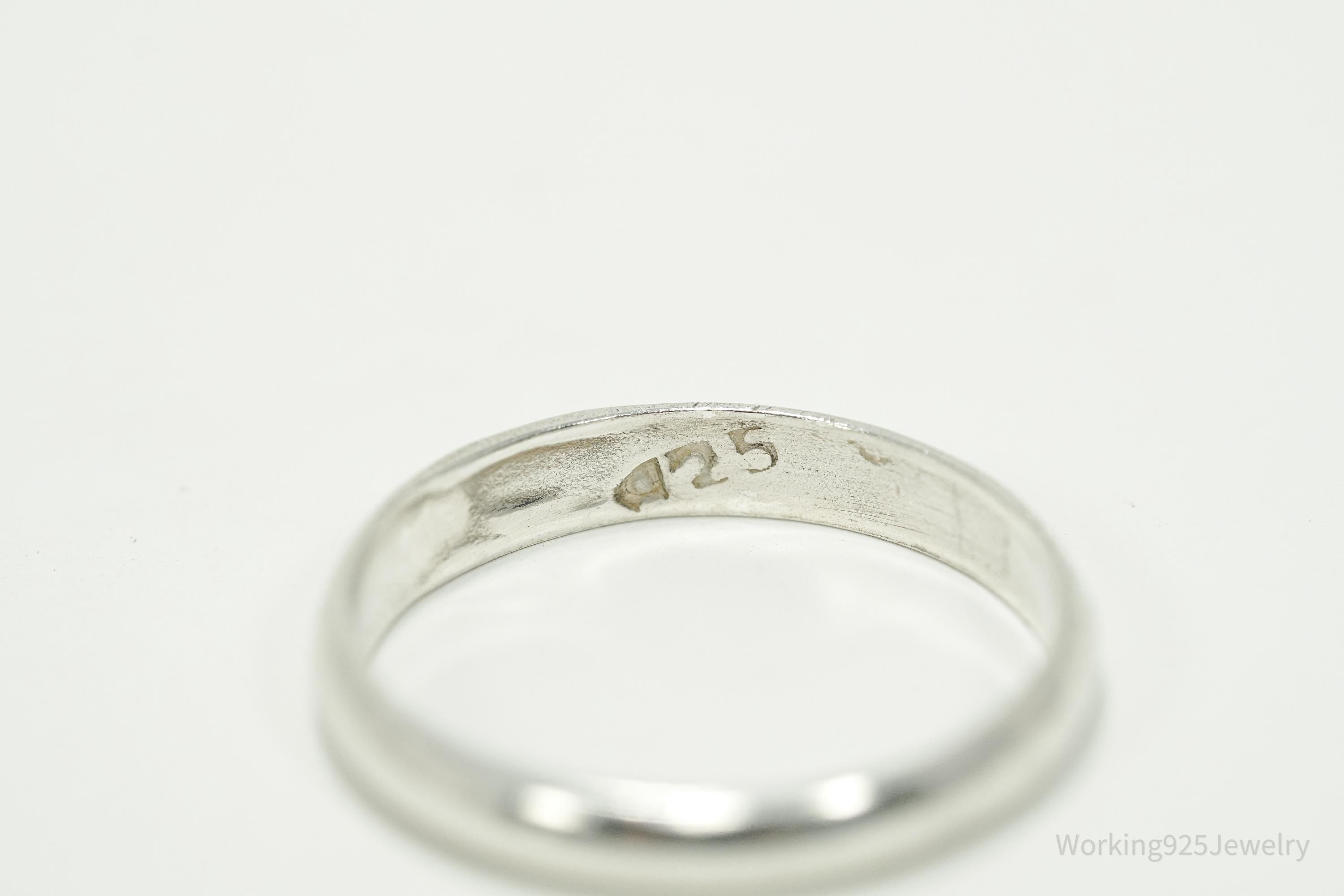 Vintage Ichthus Fish Sterling Silver Band Ring - Size 7.25