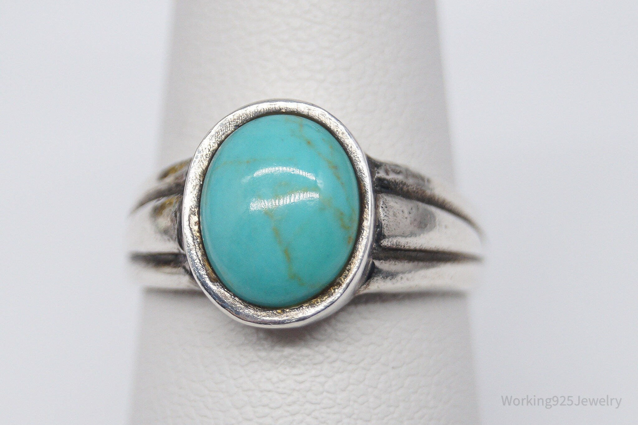 Vintage Turquoise Sterling Silver Ring - Size 7