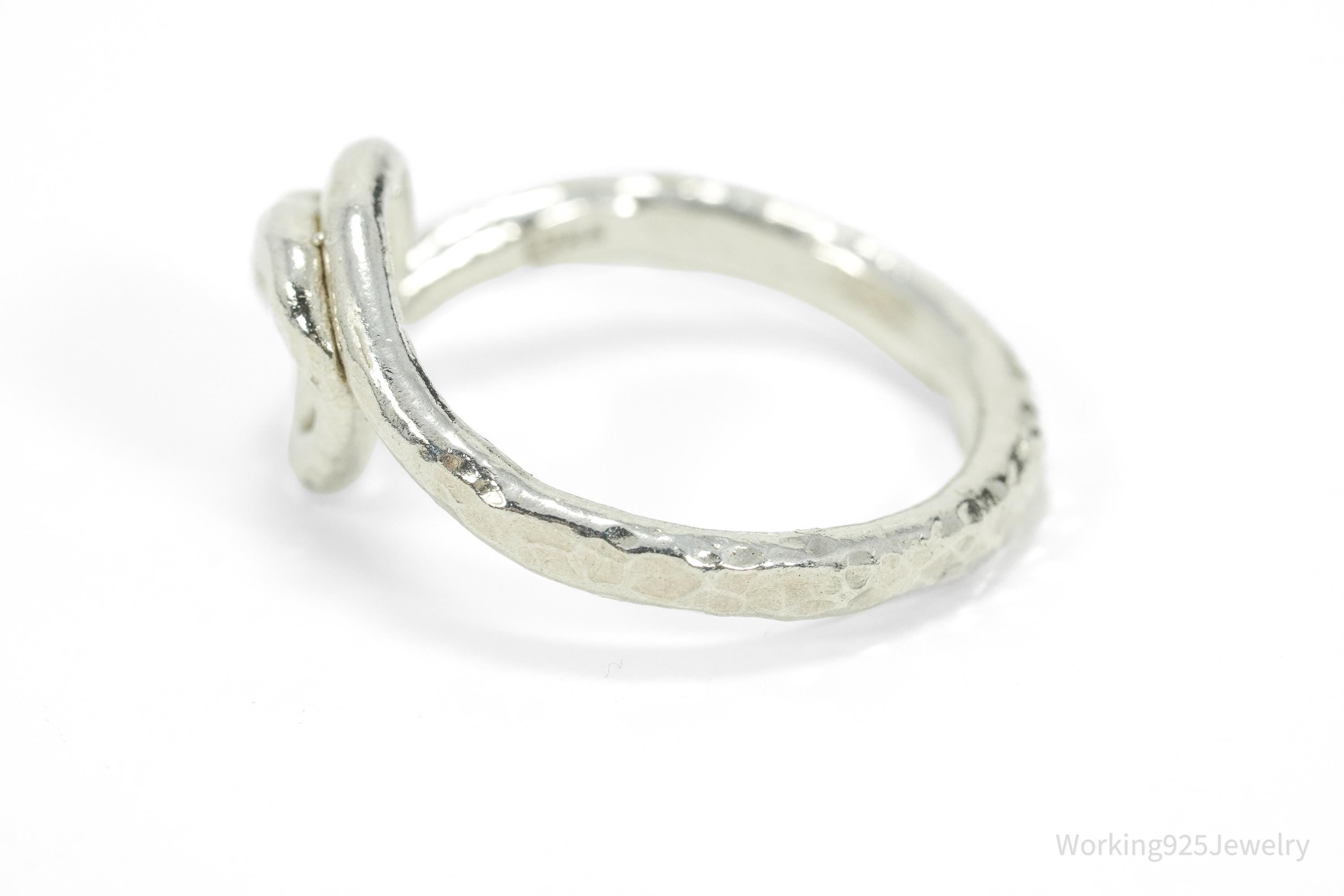 Vintage Handmade Wrapped Snake Sterling Silver Ring - Size 9.5