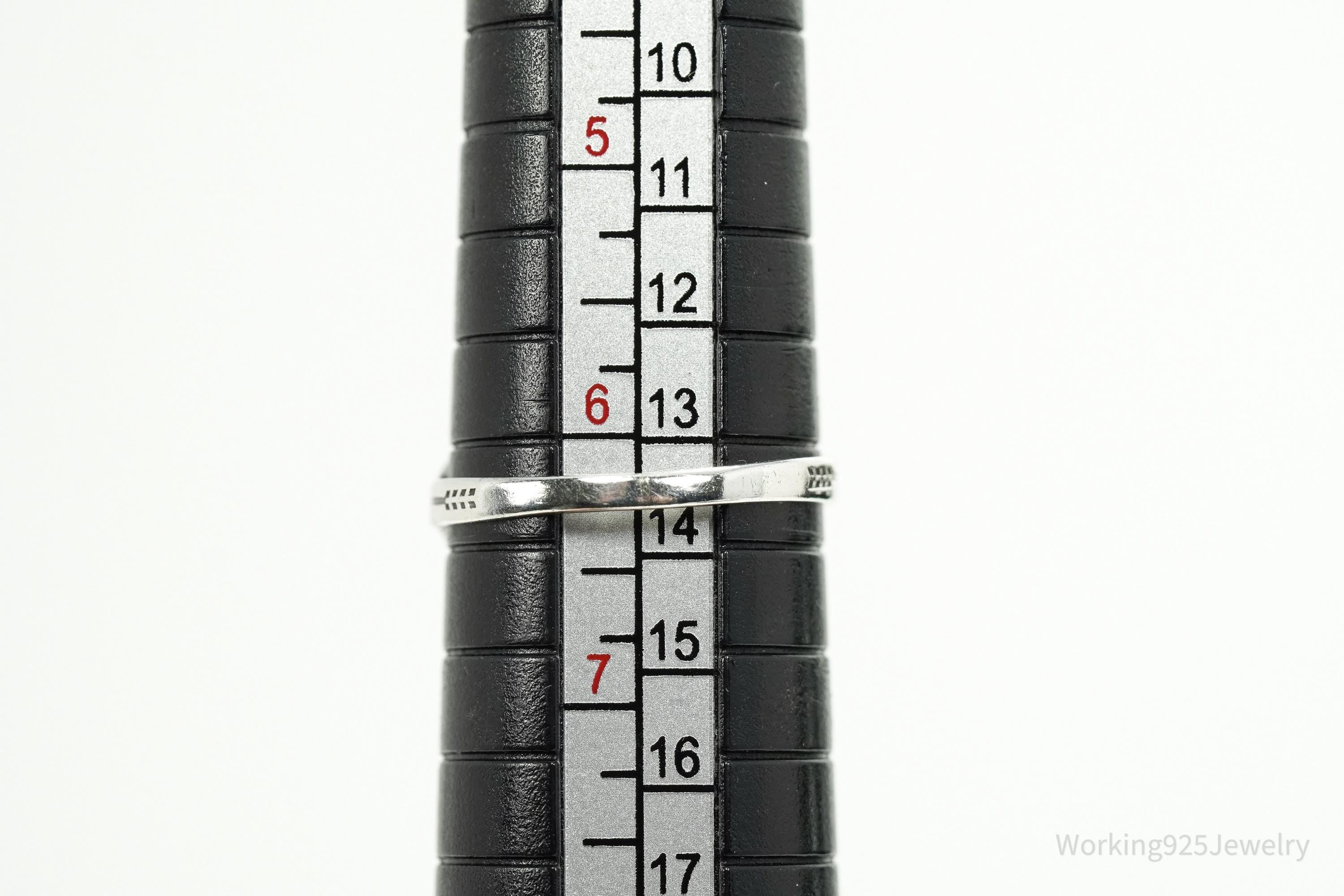 Vintage Native American Turquoise Unsigned Silver Ring - Size 6.25