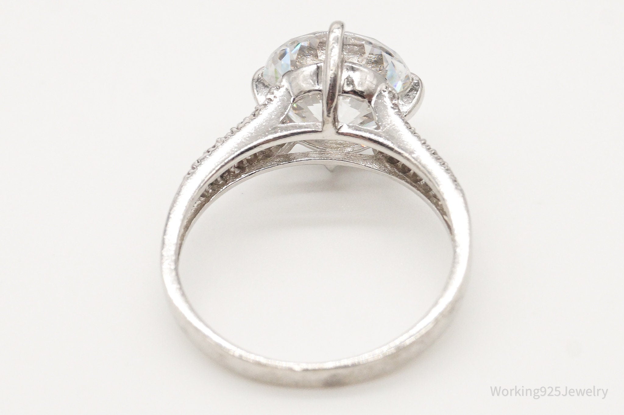 Vintage Designer STAUER Cubic Zirconia Sterling Silver Ring - Size 7.25