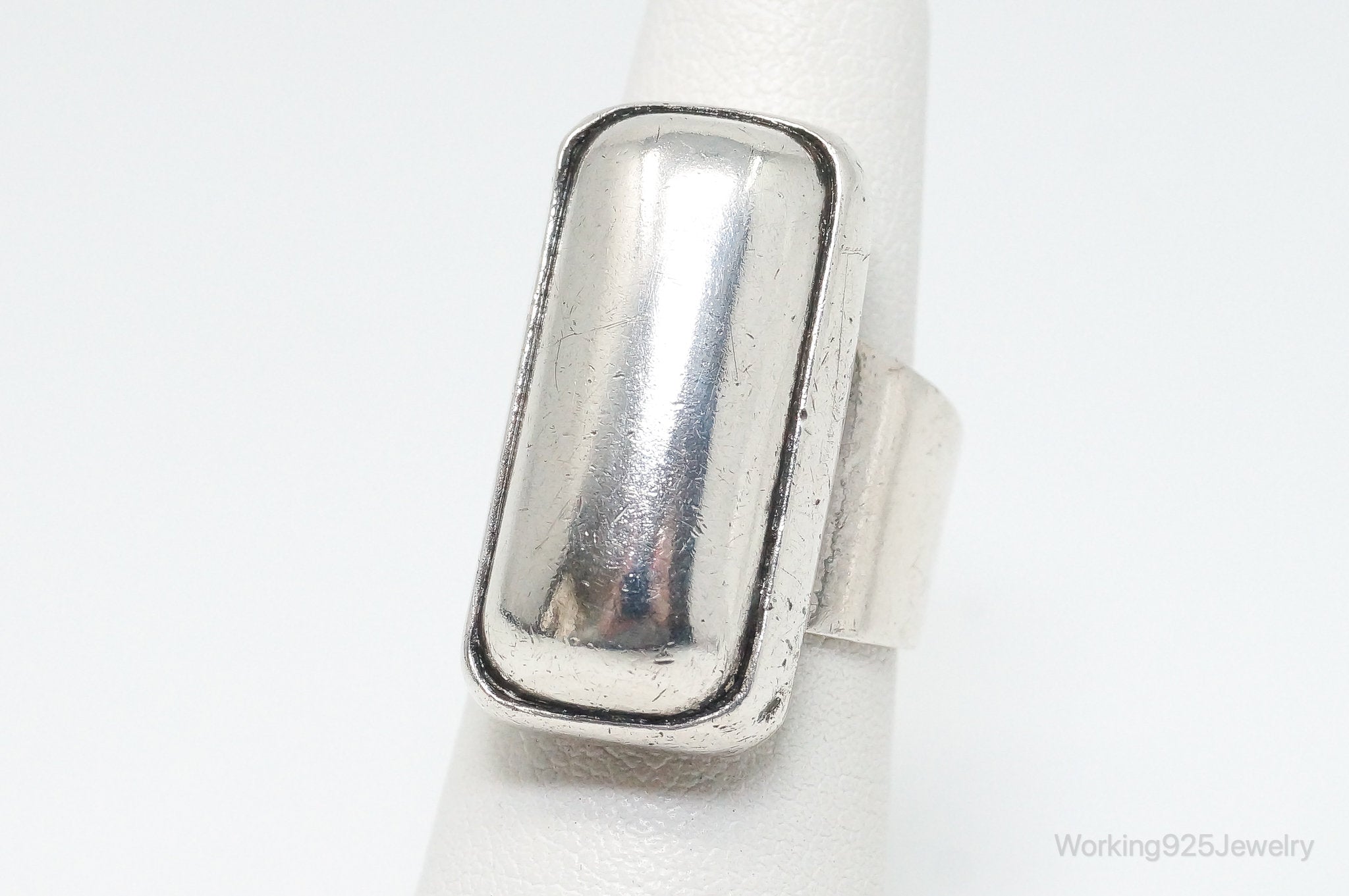 Vintage Modernist Style Sterling Silver Ring SZ 6