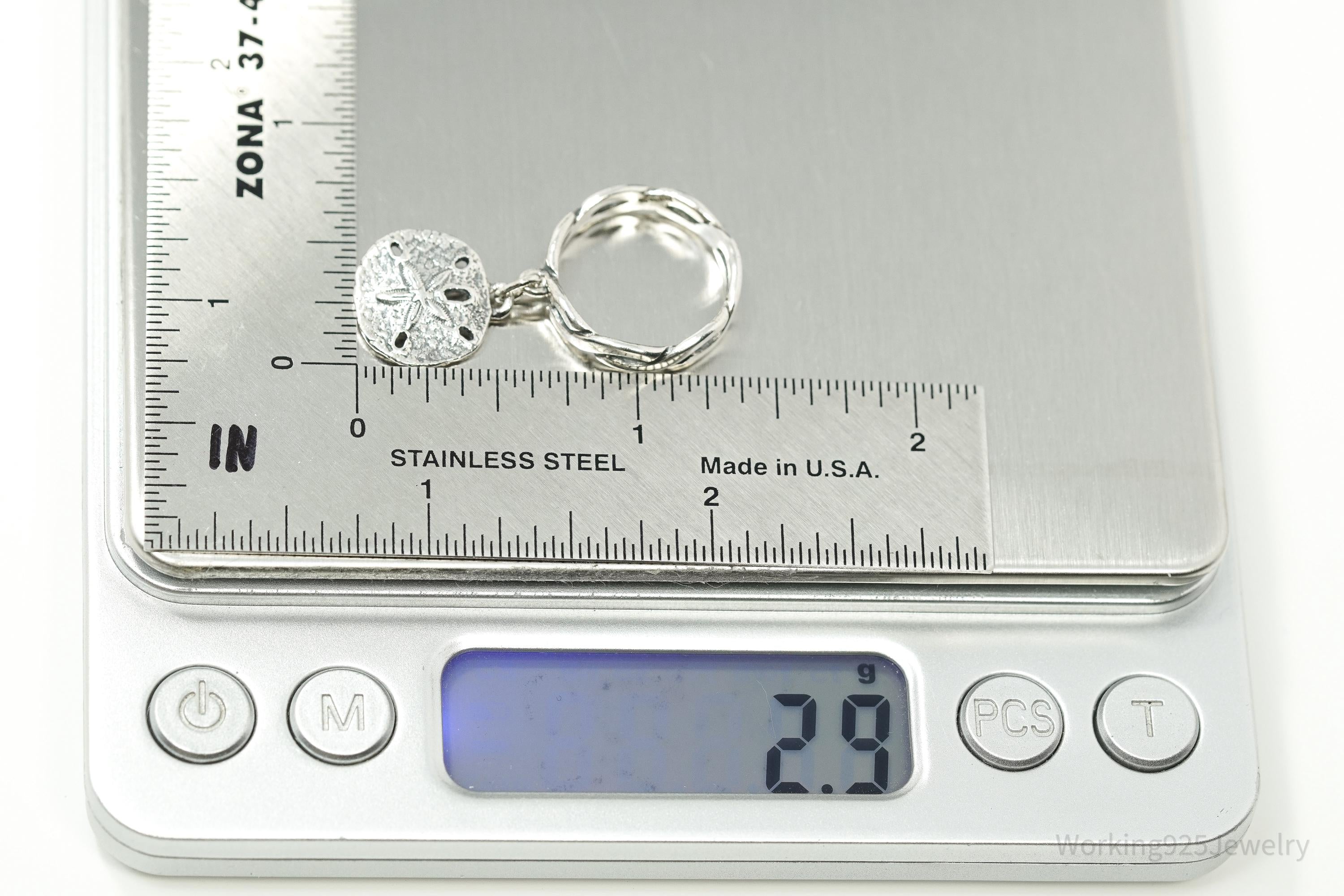 RARE Retired Vintage James Avery Sand Dollar Sterling Silver Ring - Size 5