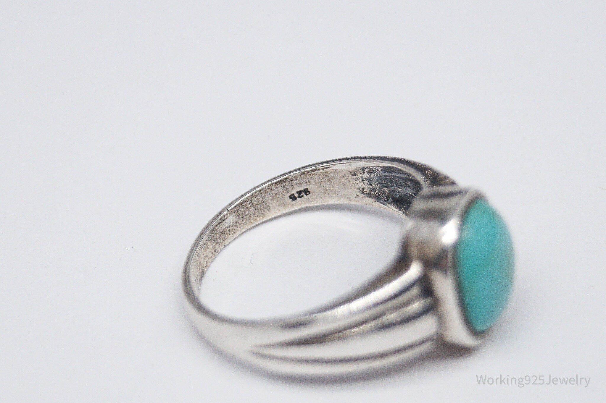 Vintage Turquoise Sterling Silver Ring - Size 7