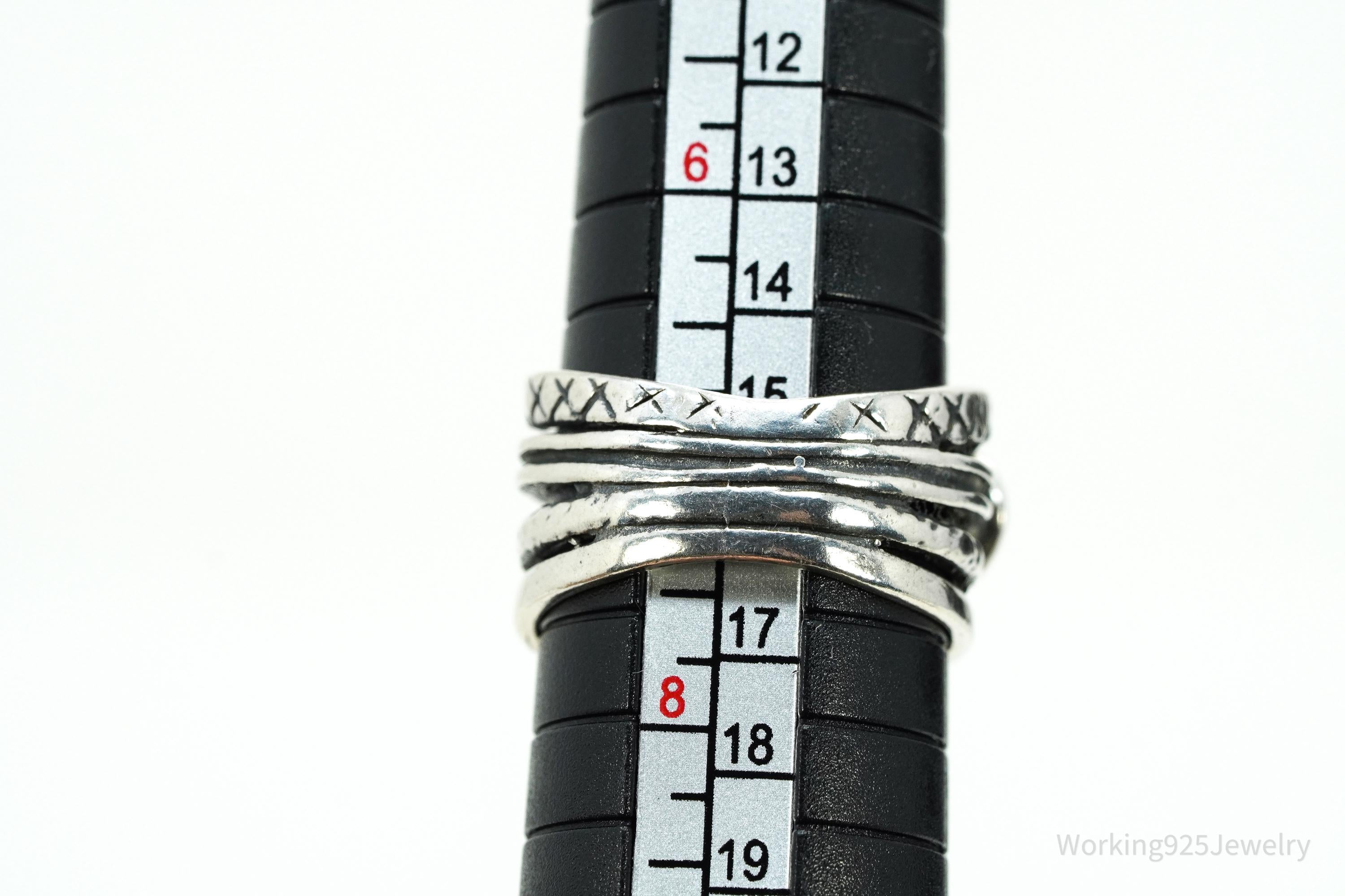 Vintage Shablool Didae Israel Blue Opal Sterling Silver Ring - Size 7.25