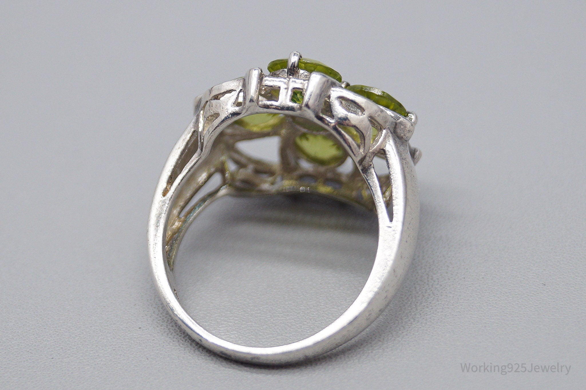 JTV HT Peridot & Green Chrome Diopside Sterling Silver Ring - Size 6.75