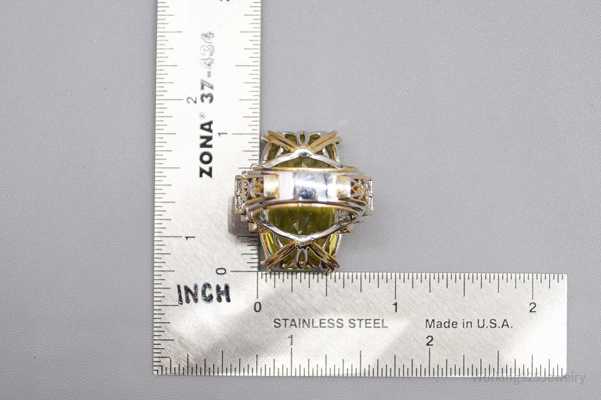 Michael Valitutti Ouro Verde Chrome Diopside Gold Sterling Silver Ring - Size 6