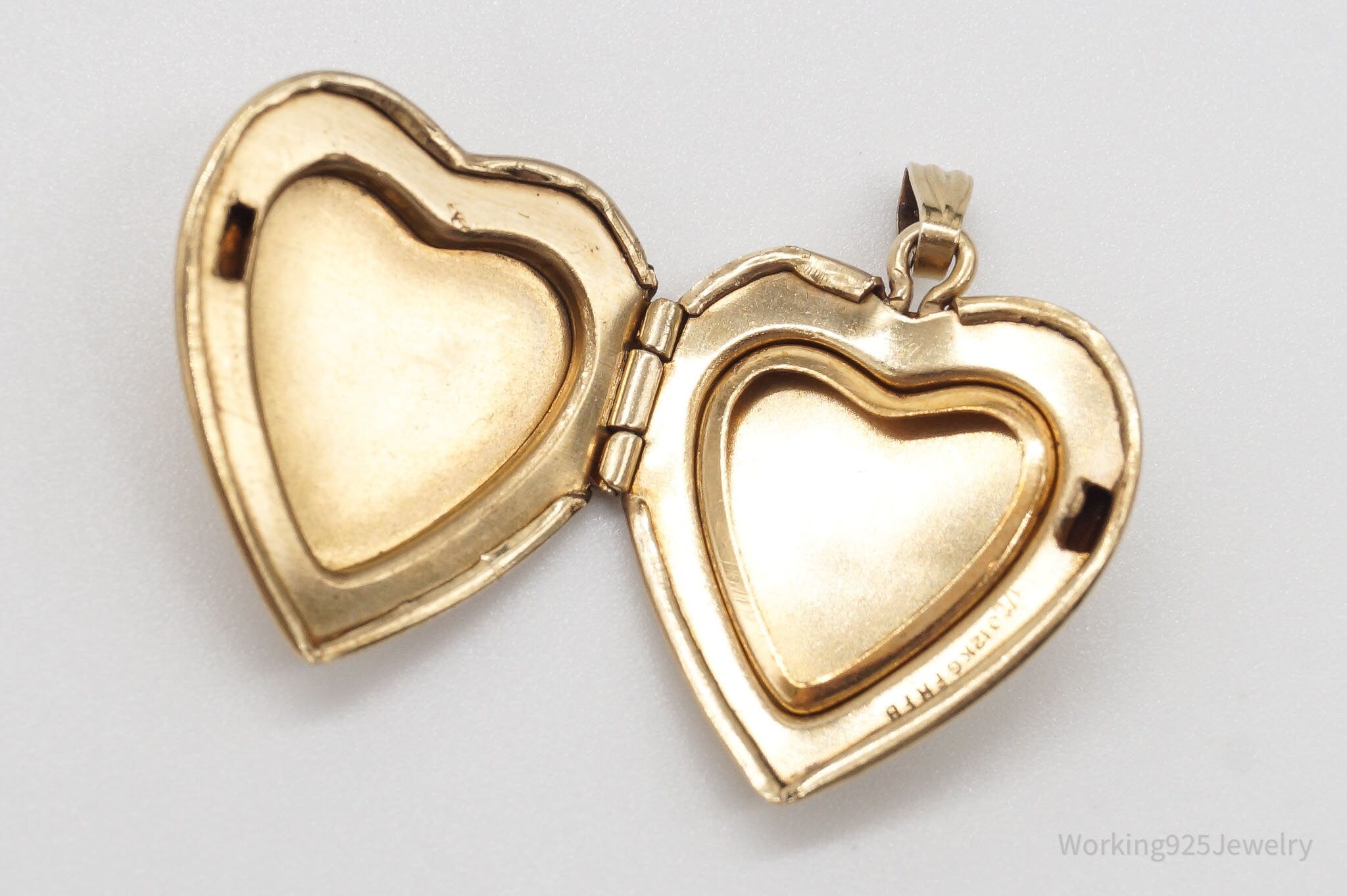 Vintage Mid Century HFB 12K Gold Filled Heart Locket Pendant