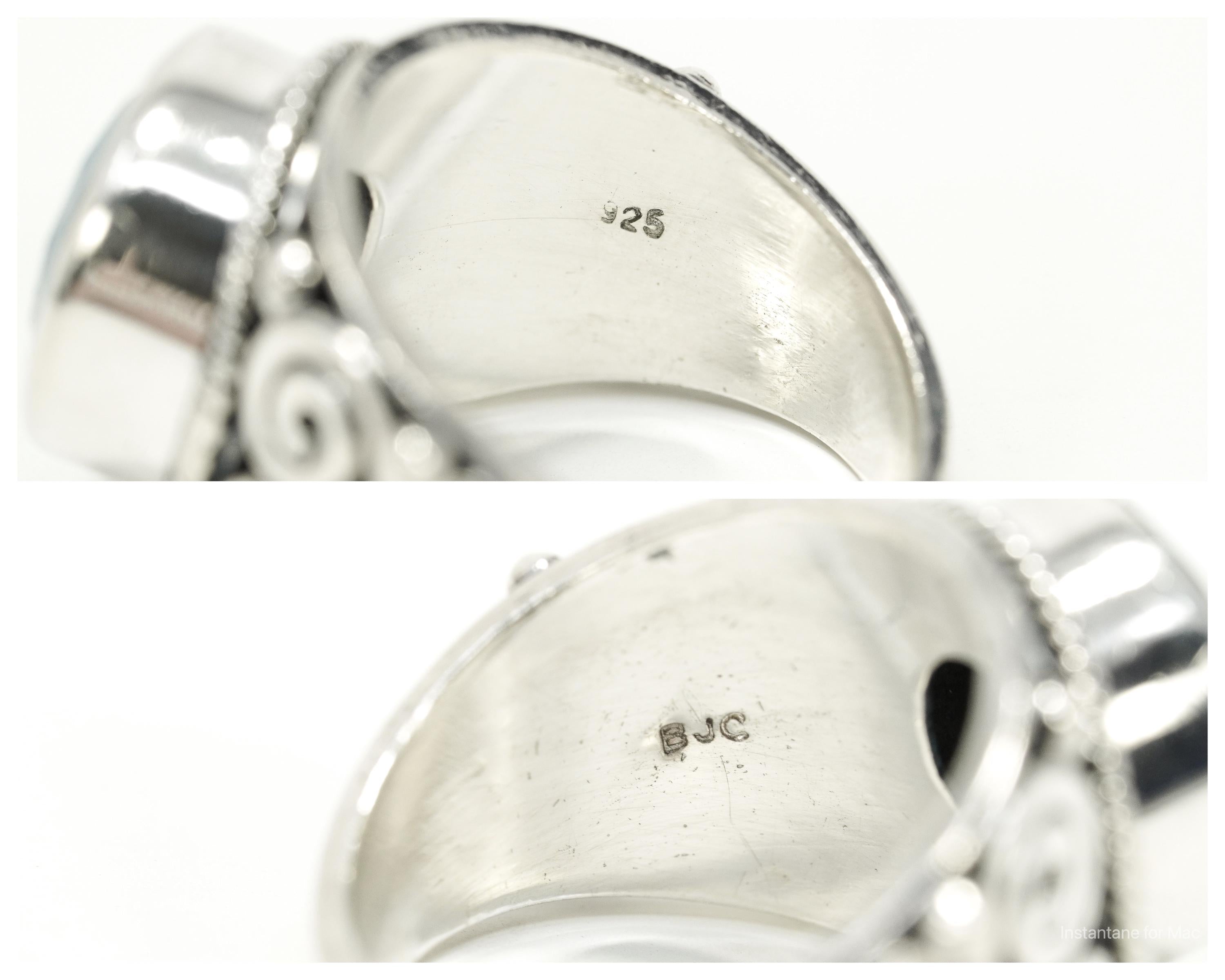 Vintage Samuel J Benham BJC Aquamarine Sterling Silver Ring - Size 6.25