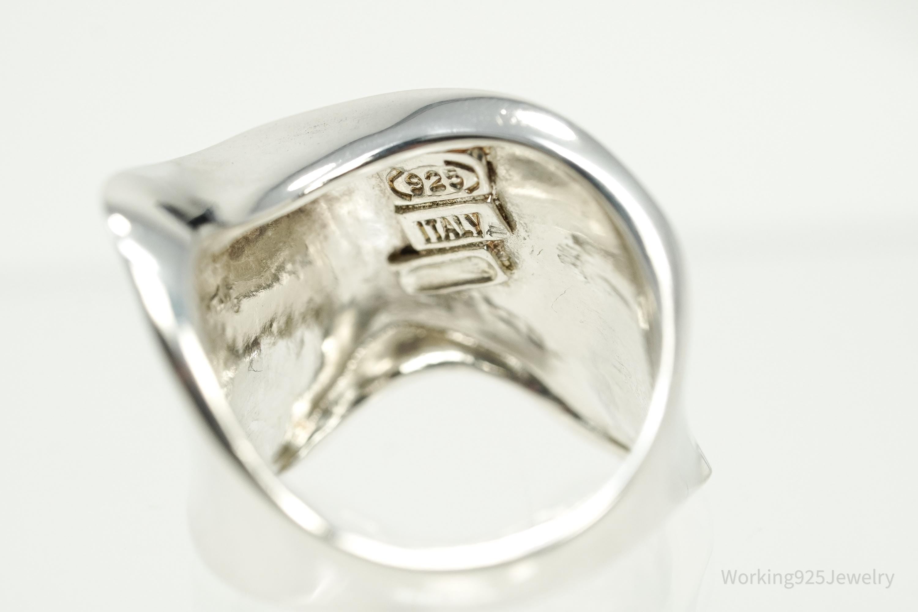 Vintage Italian Sterling Silver Ring - Size 7.75