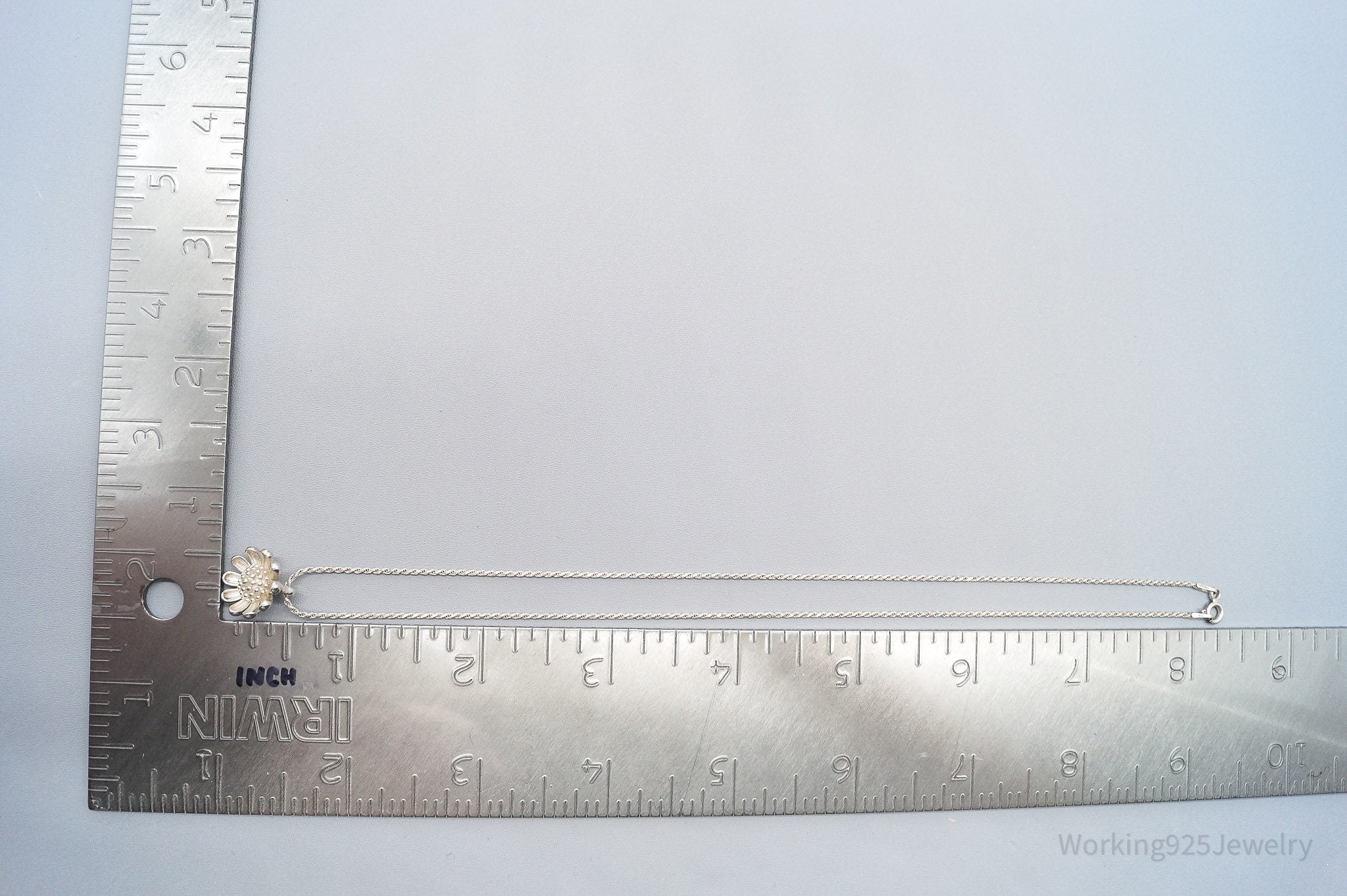Vintage Flower Sterling Silver Necklace 16"