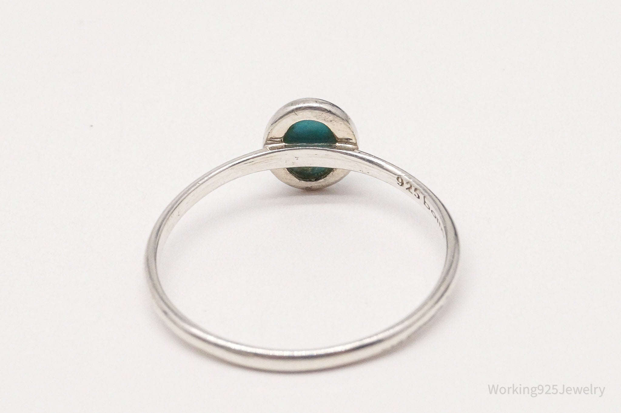 Vintage Designer Boma Turquoise Sterling Silver Ring - Size 7