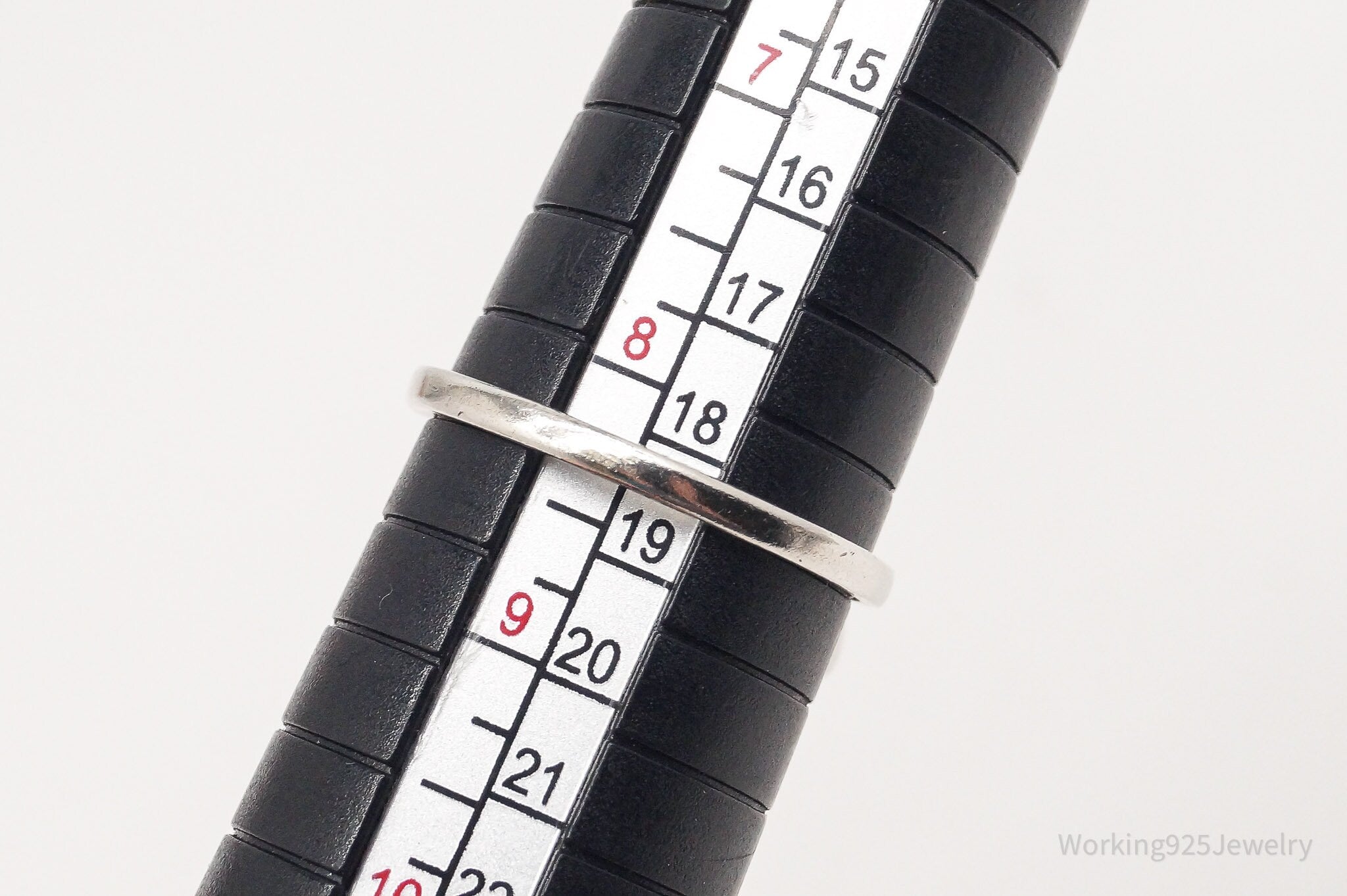 Vintage Large Orange Gemstone Sterling Silver Ring - Size 8.25