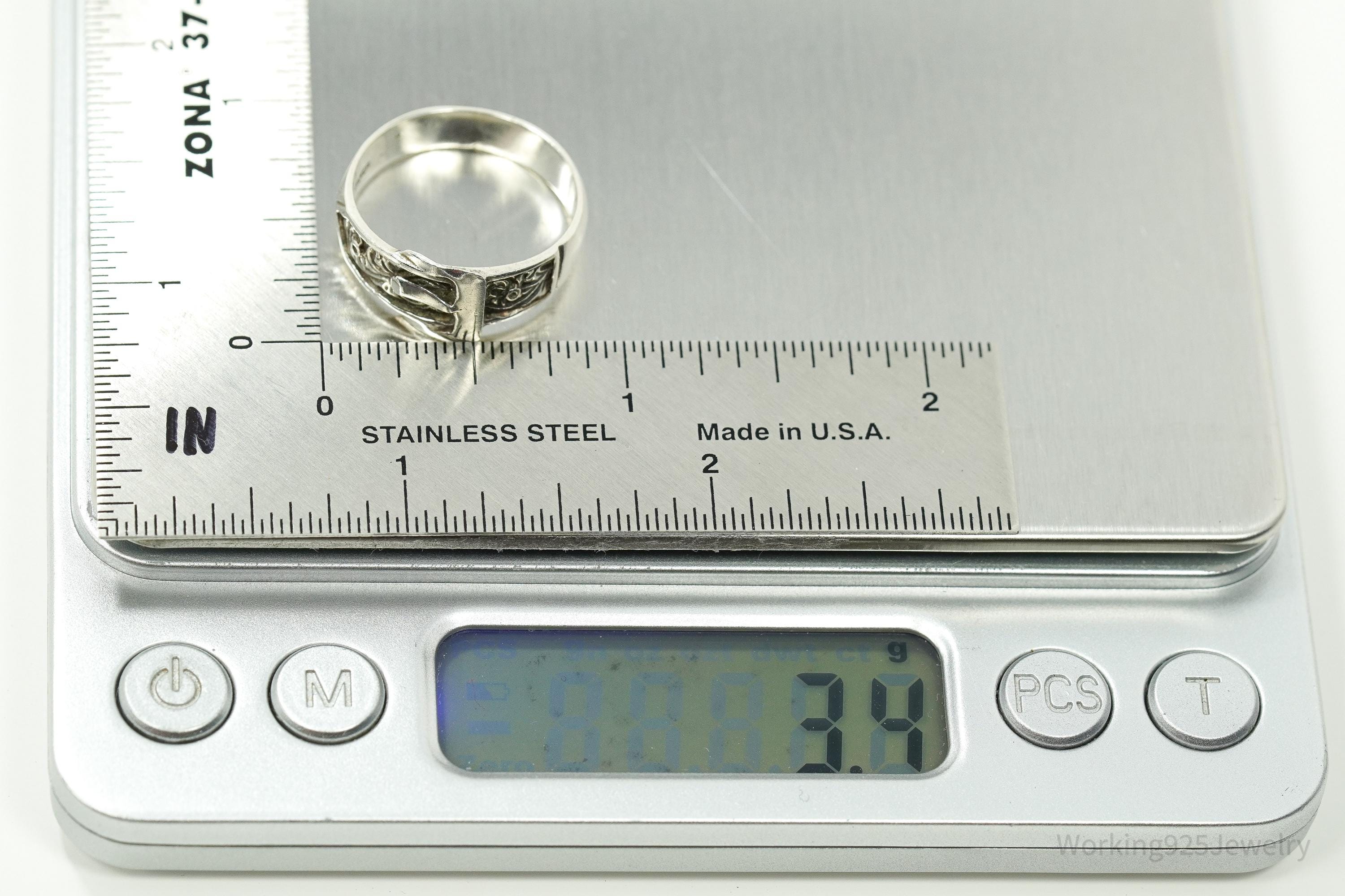 Vintage Belt Buckle Silver Ring Size 8.75