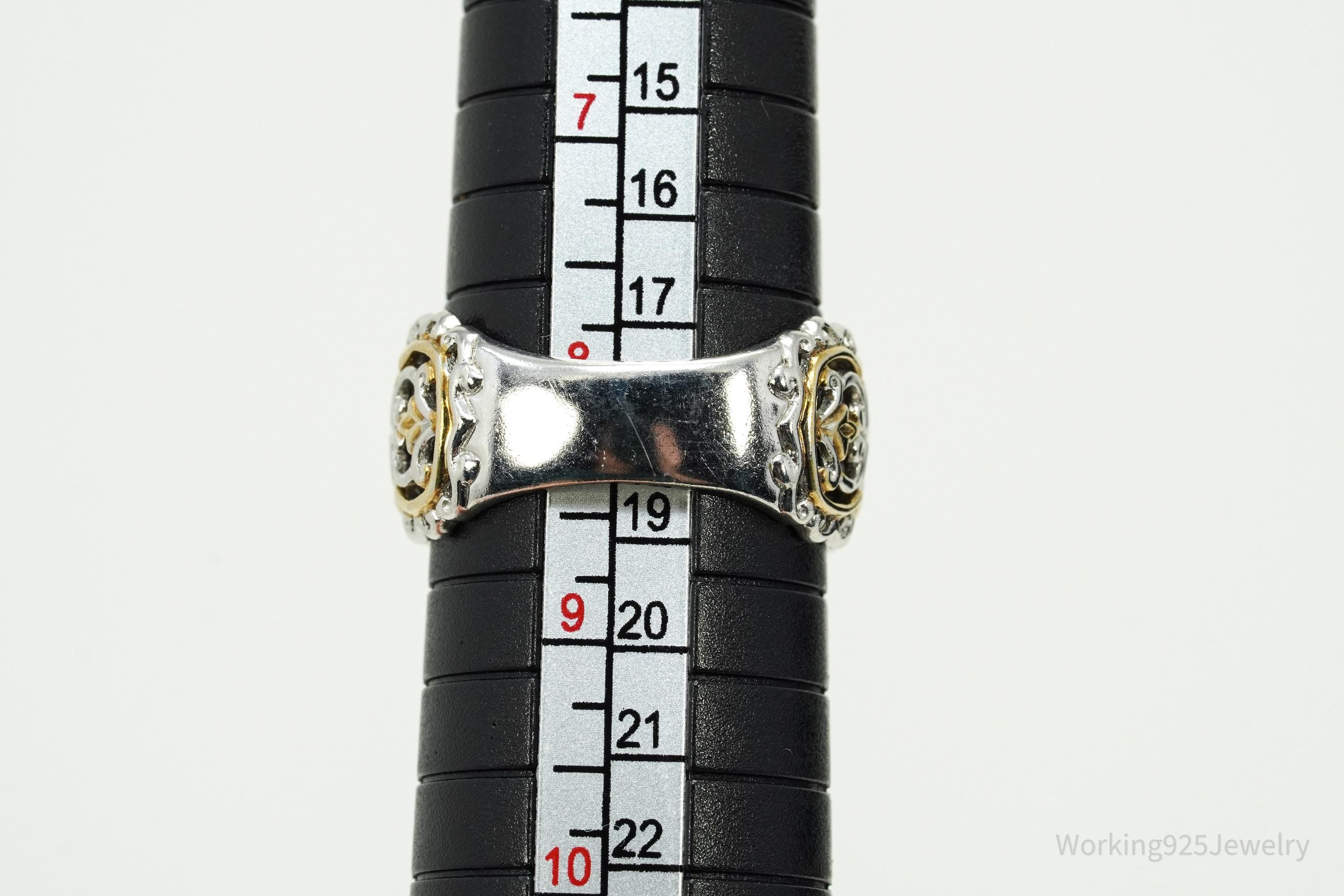 Michael Valitutti Rhodolite Garnet 18K Gold Palladium Sterling Silver Ring Size 8.25