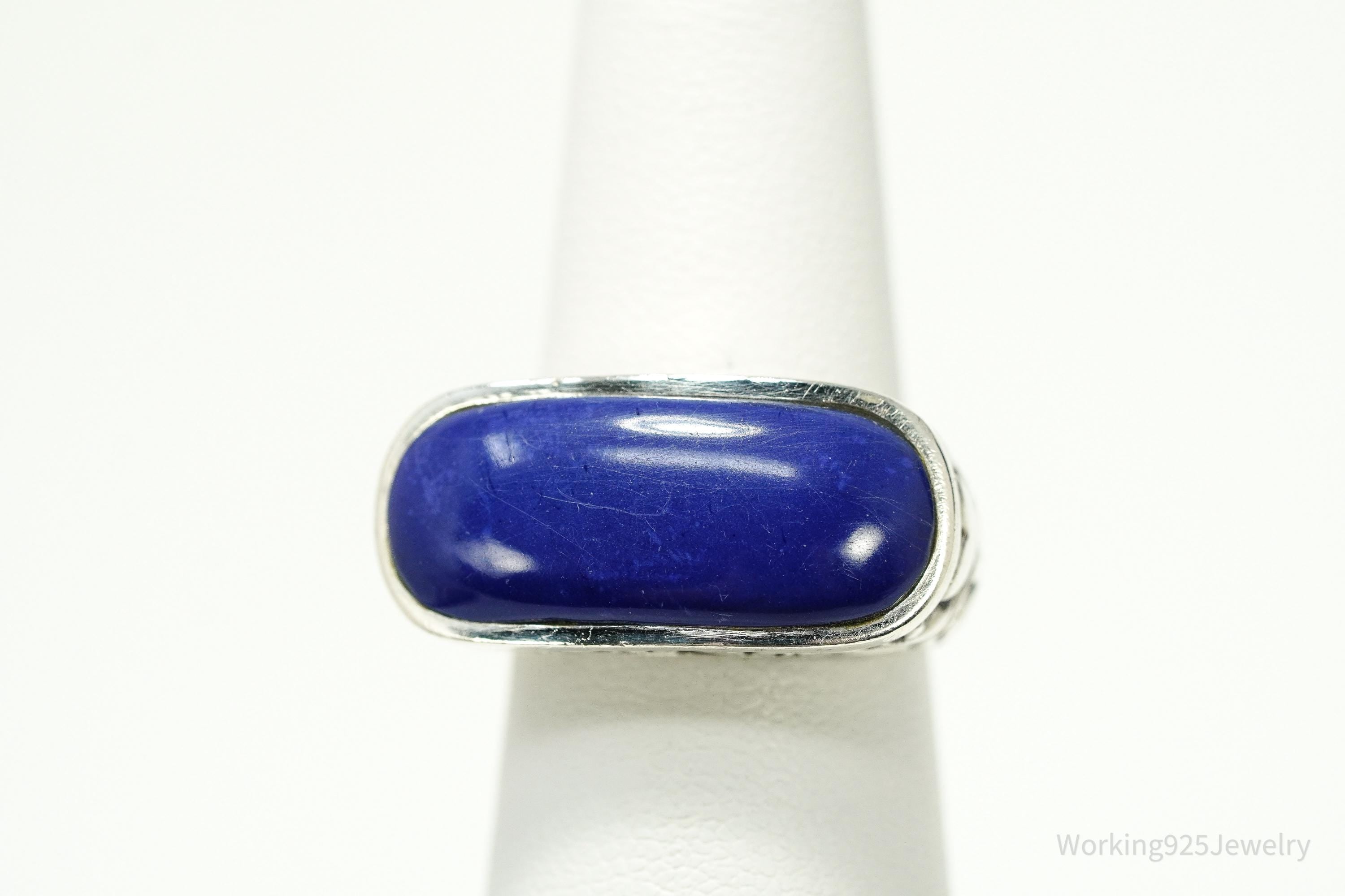 Vintage Lapis Lazuli Sterling Silver Ring Size 6.25