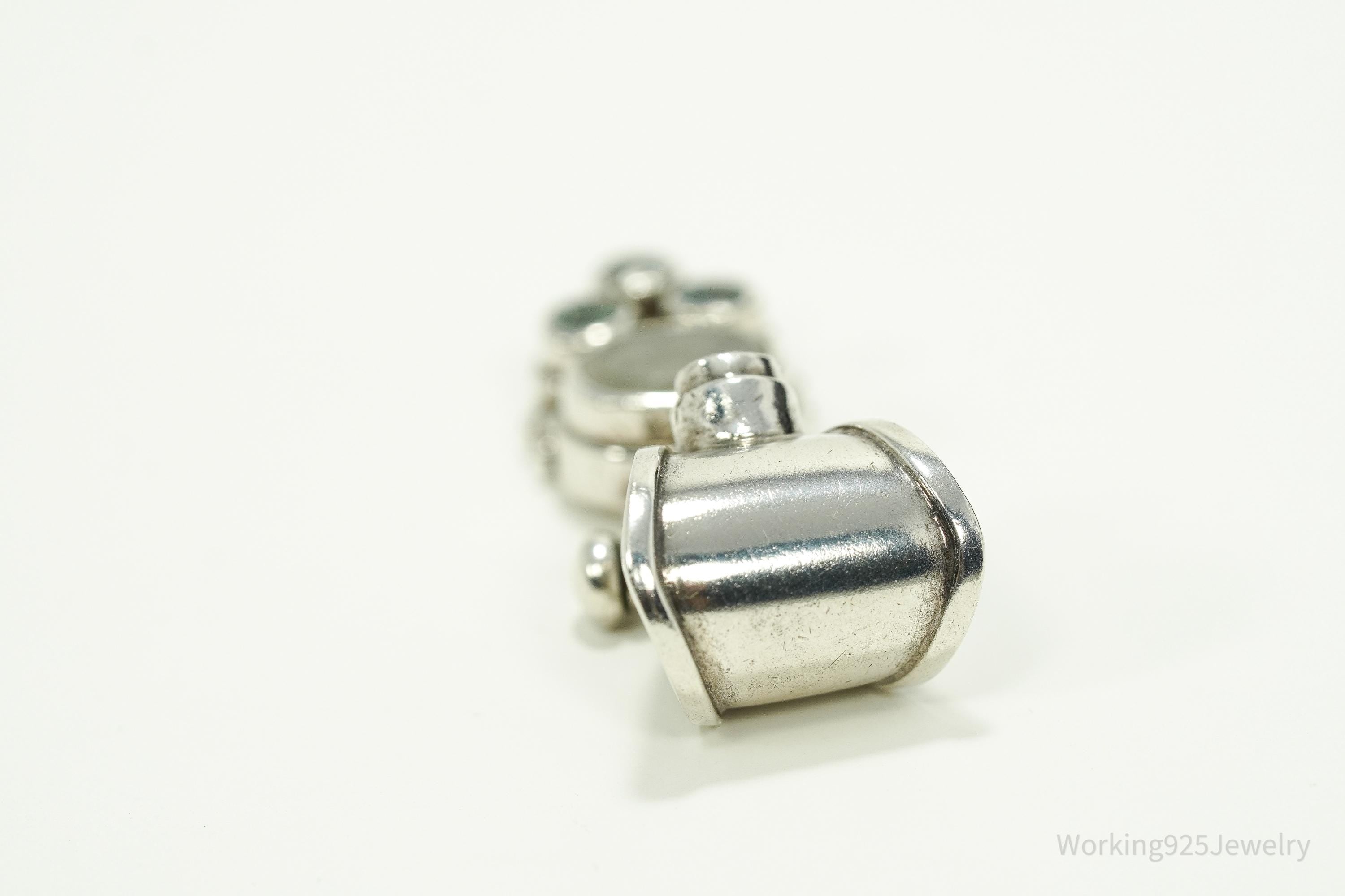 Vintage Blue Topaz & Moonstone Sterling Necklace Pendant