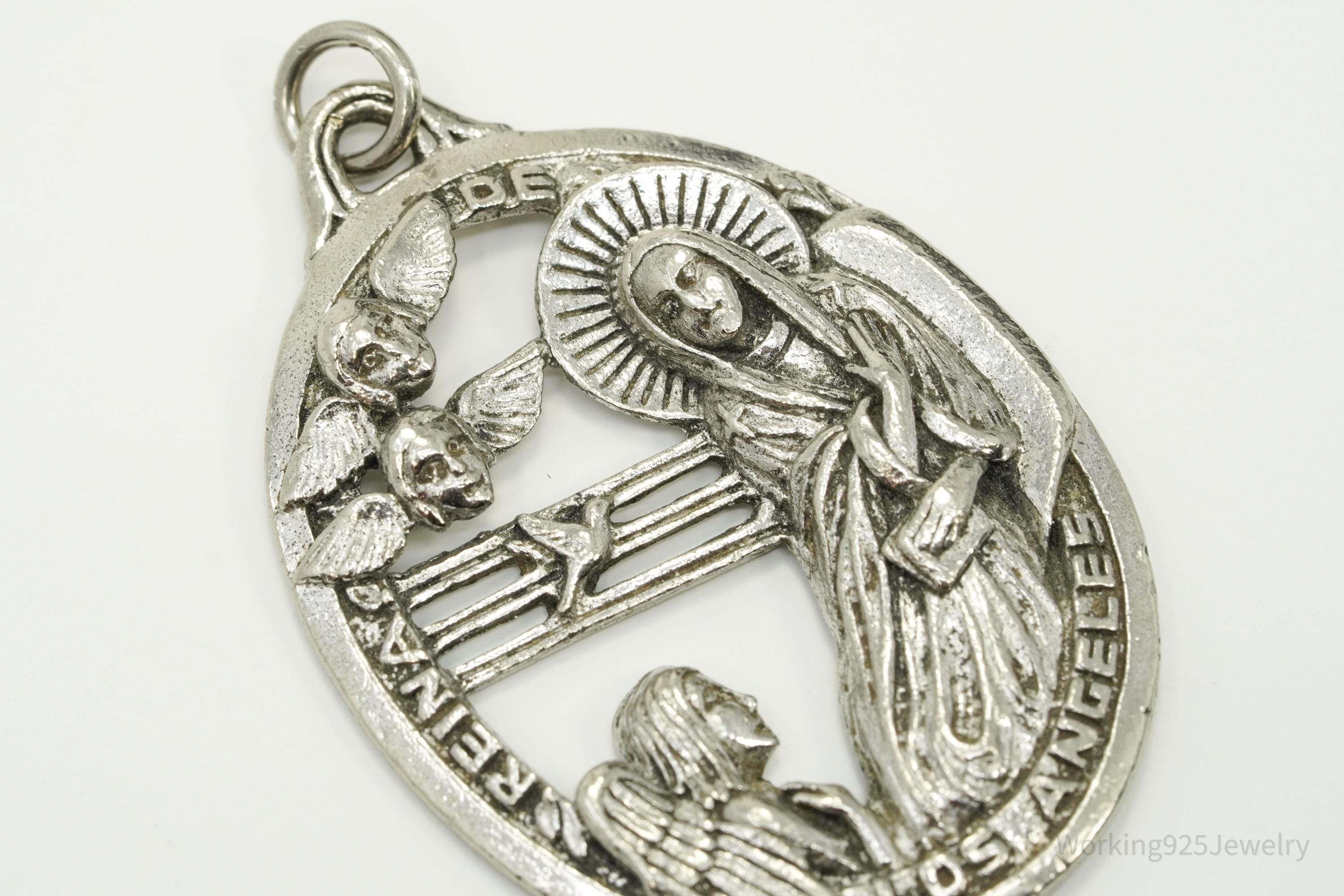 Large Antique Weston Mary Sterling Silver Pendant Charm