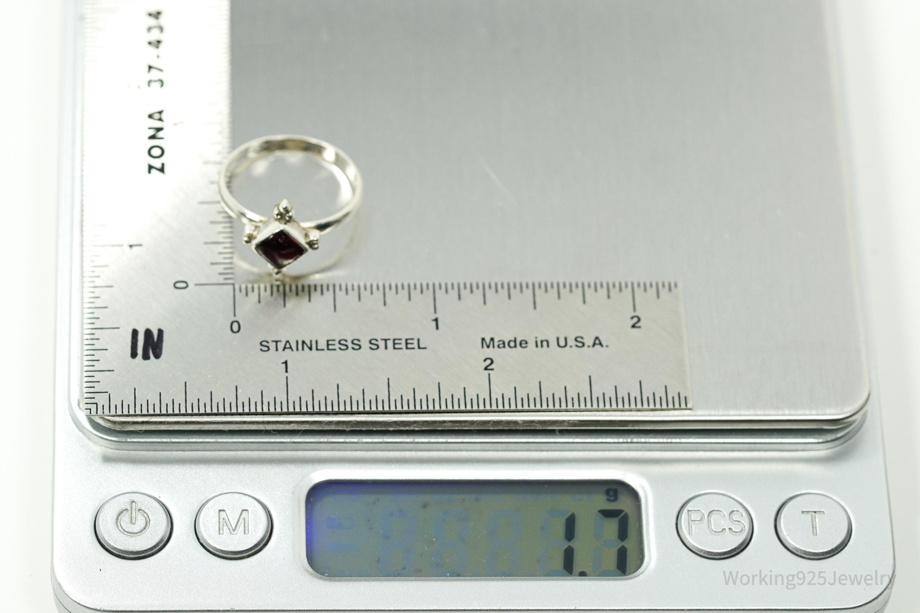 Vintage Rhodolite Garnet Sterling Silver Ring - Size 6.5