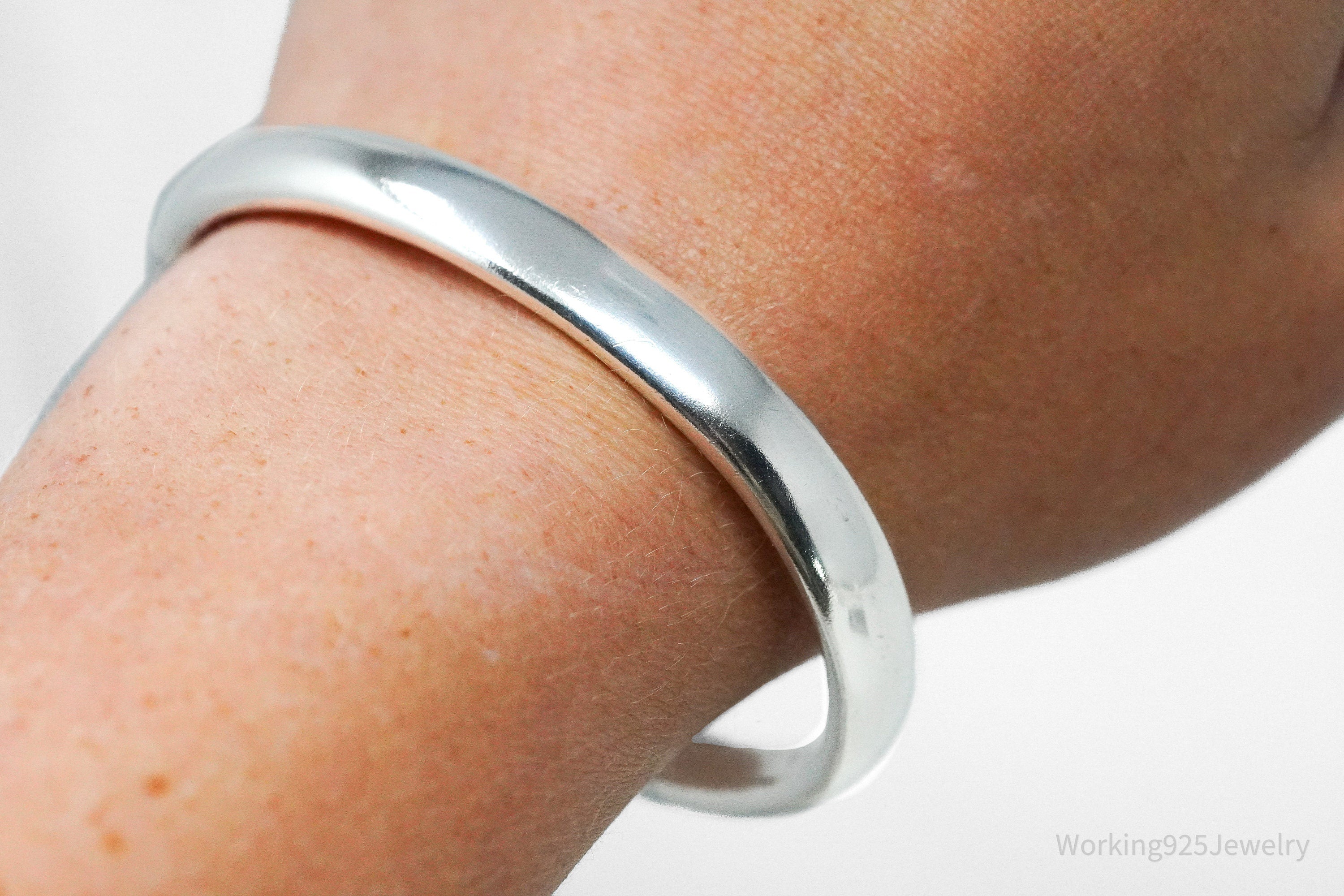 Vintage Italian Designer MILOR Heavy 950 Fine Silver Cuff Bracelet 6 5/8"