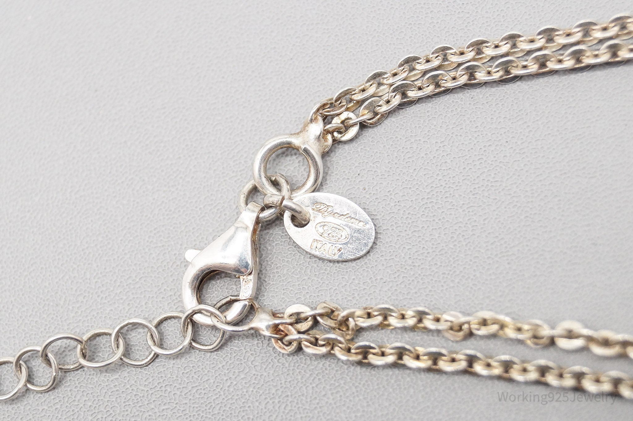 Vintage Italian Designer Dyadema Scissors Chain Link Sterling Silver Bracelet