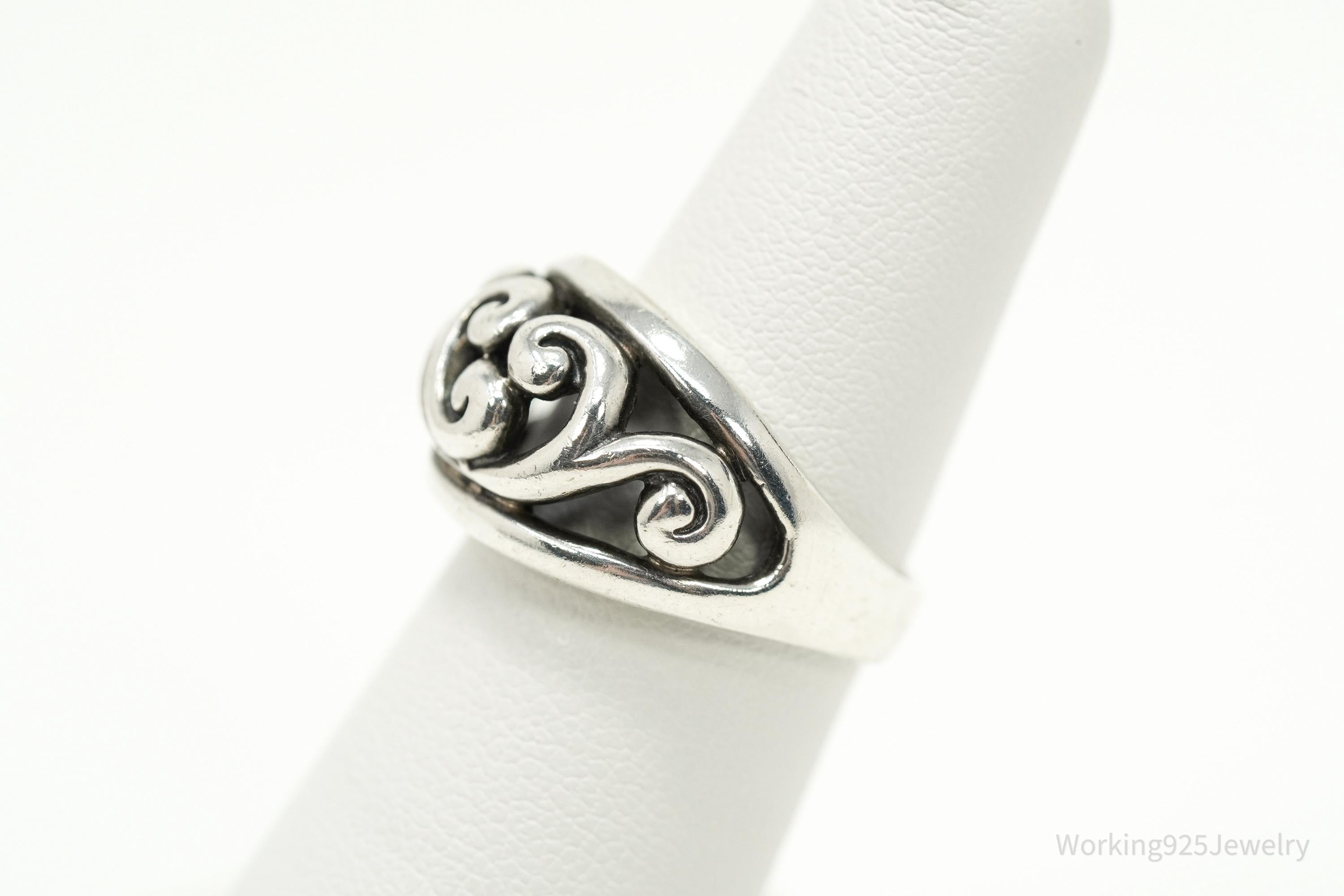 Vintage Scrolls & Swirls Sterling Silver Ring - Size 6