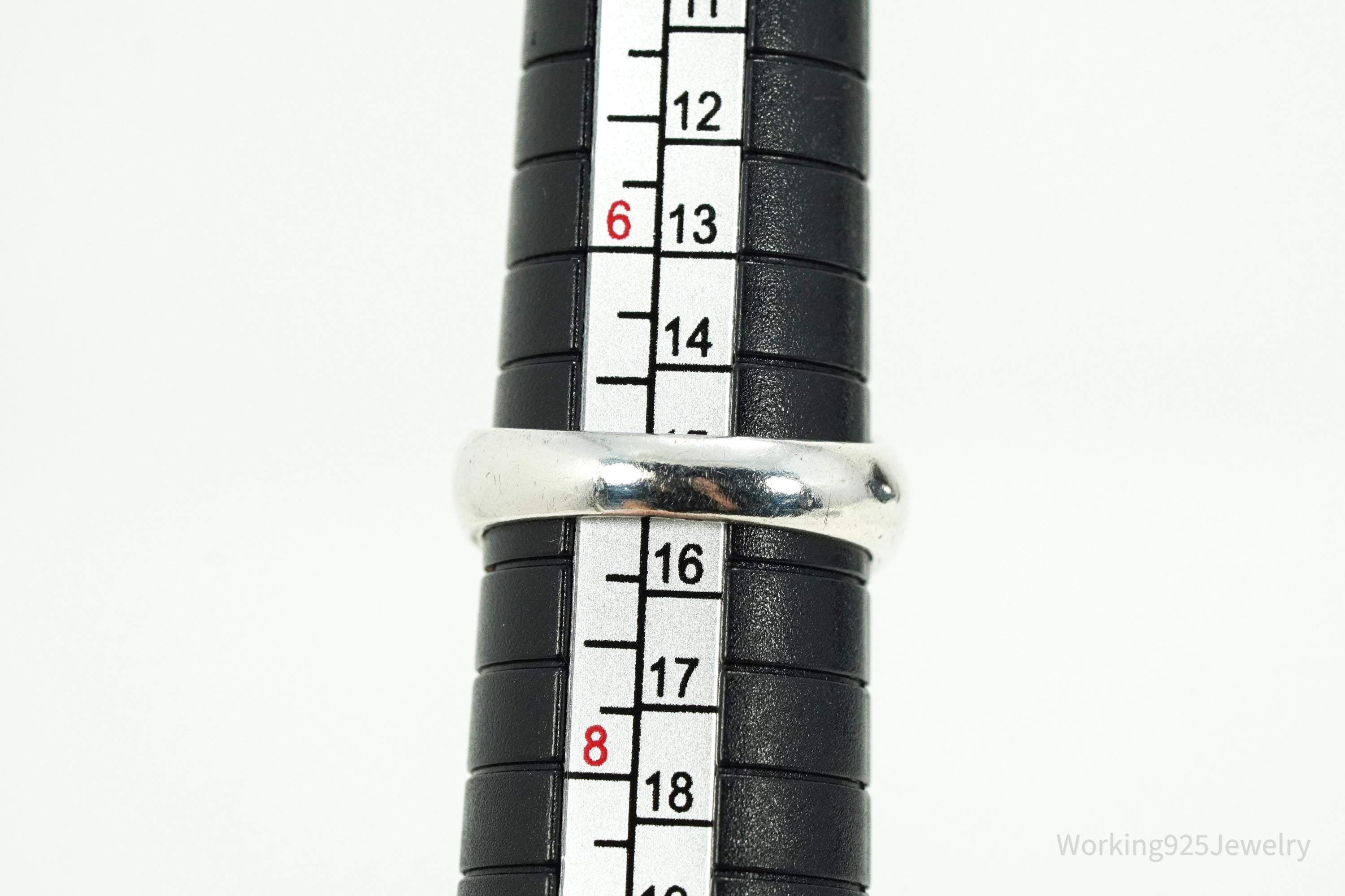 Vintage Scroll Heart Sterling Silver Band Ring - Size 7