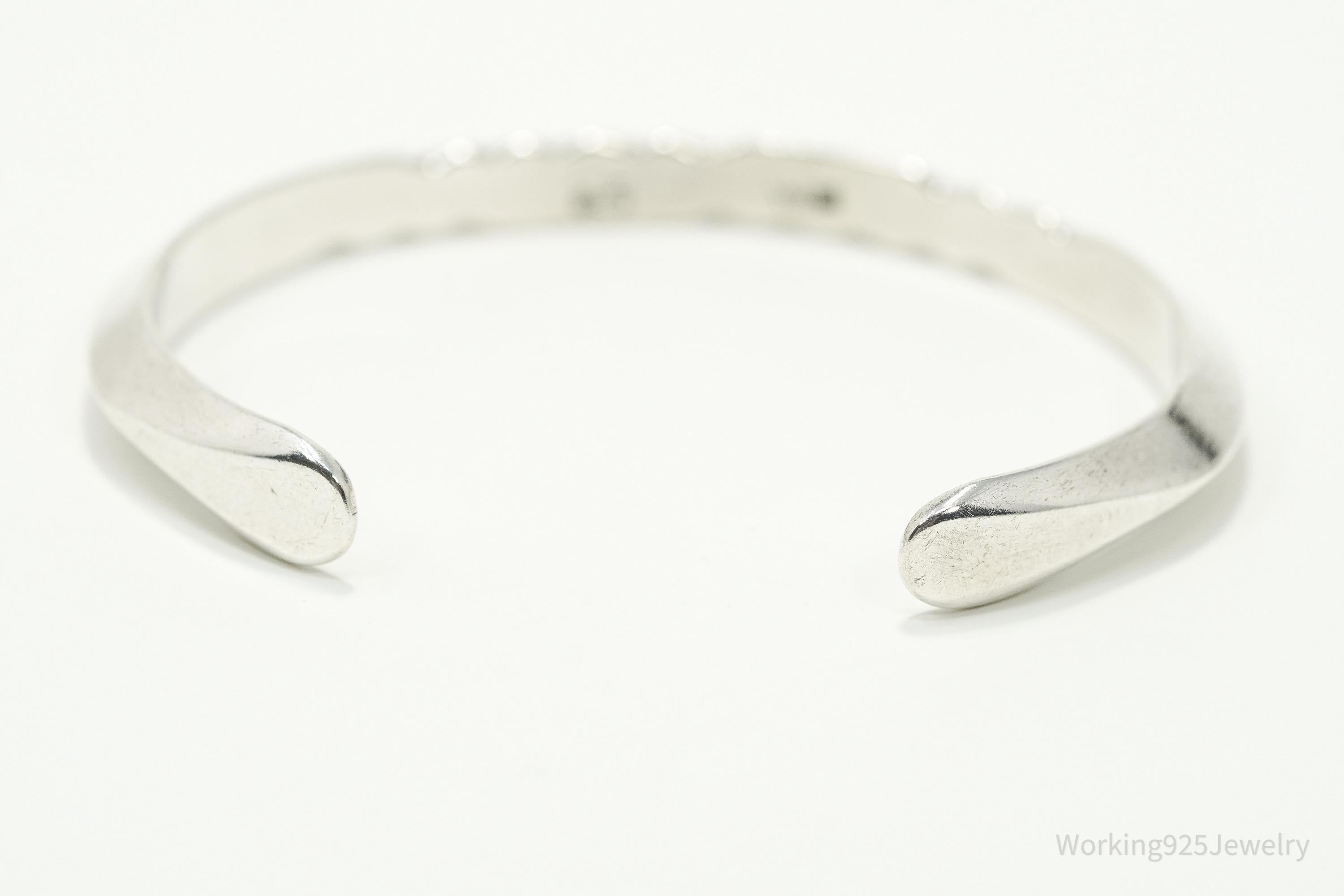 Vintage Native American Sterling Silver Cuff Bracelet - 6.25"