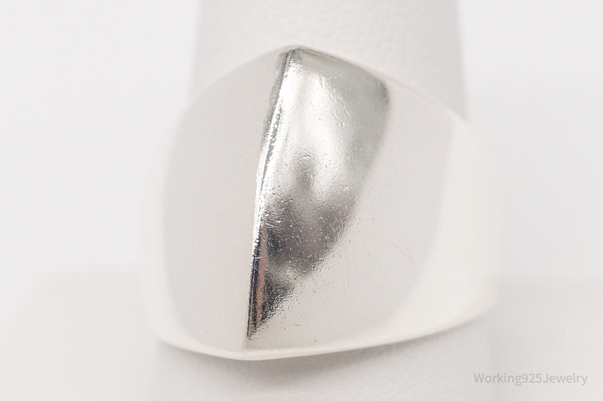 Vintage Modernist Style 950 Silver Ring - Size 10