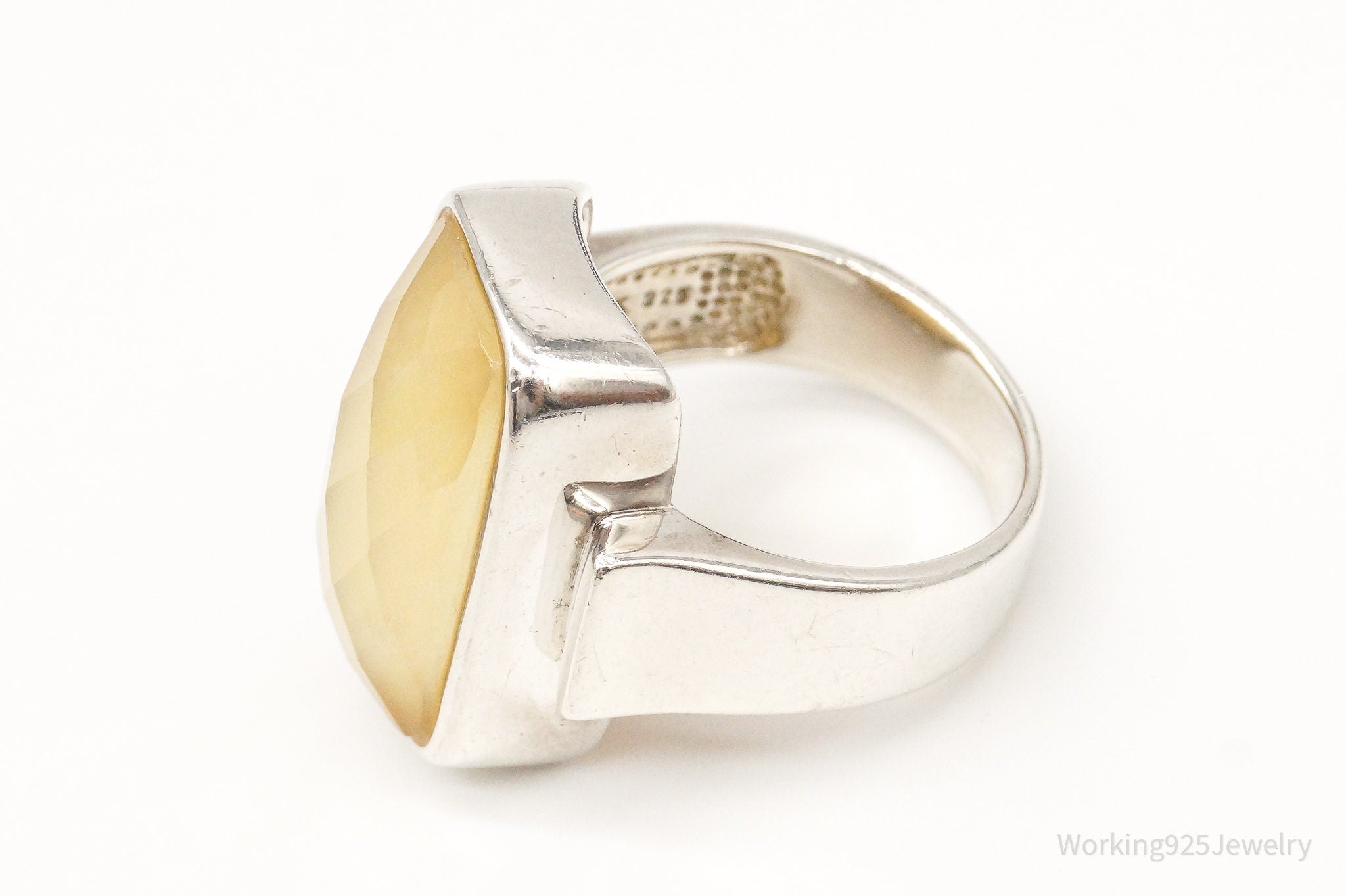 DSGN Whitney Kelly Doublet Yellow MOP Sterl. Sil. Ring 7.25