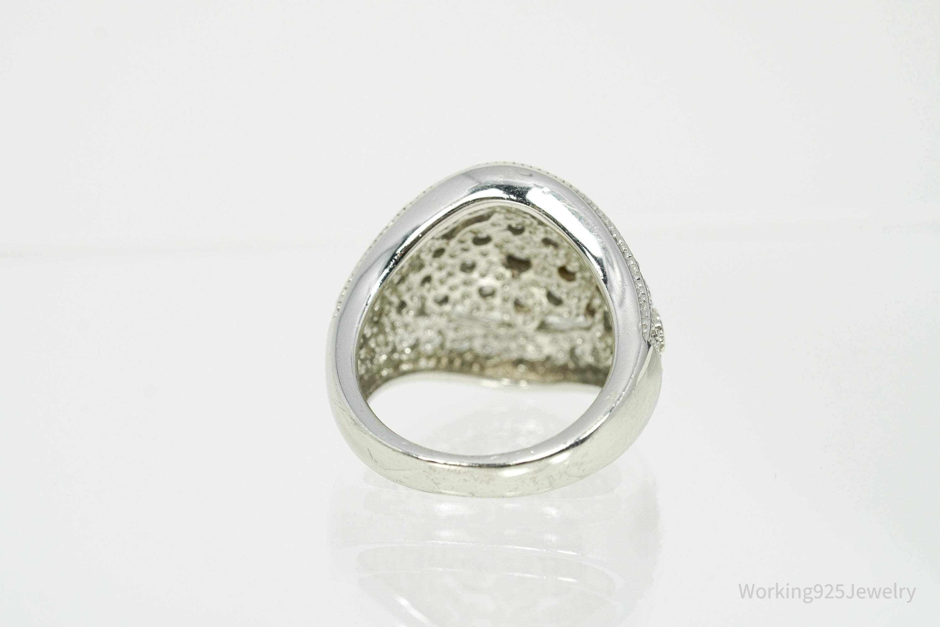 Vintage Cubic Zirconia Sterling Silver Ring - Size 5