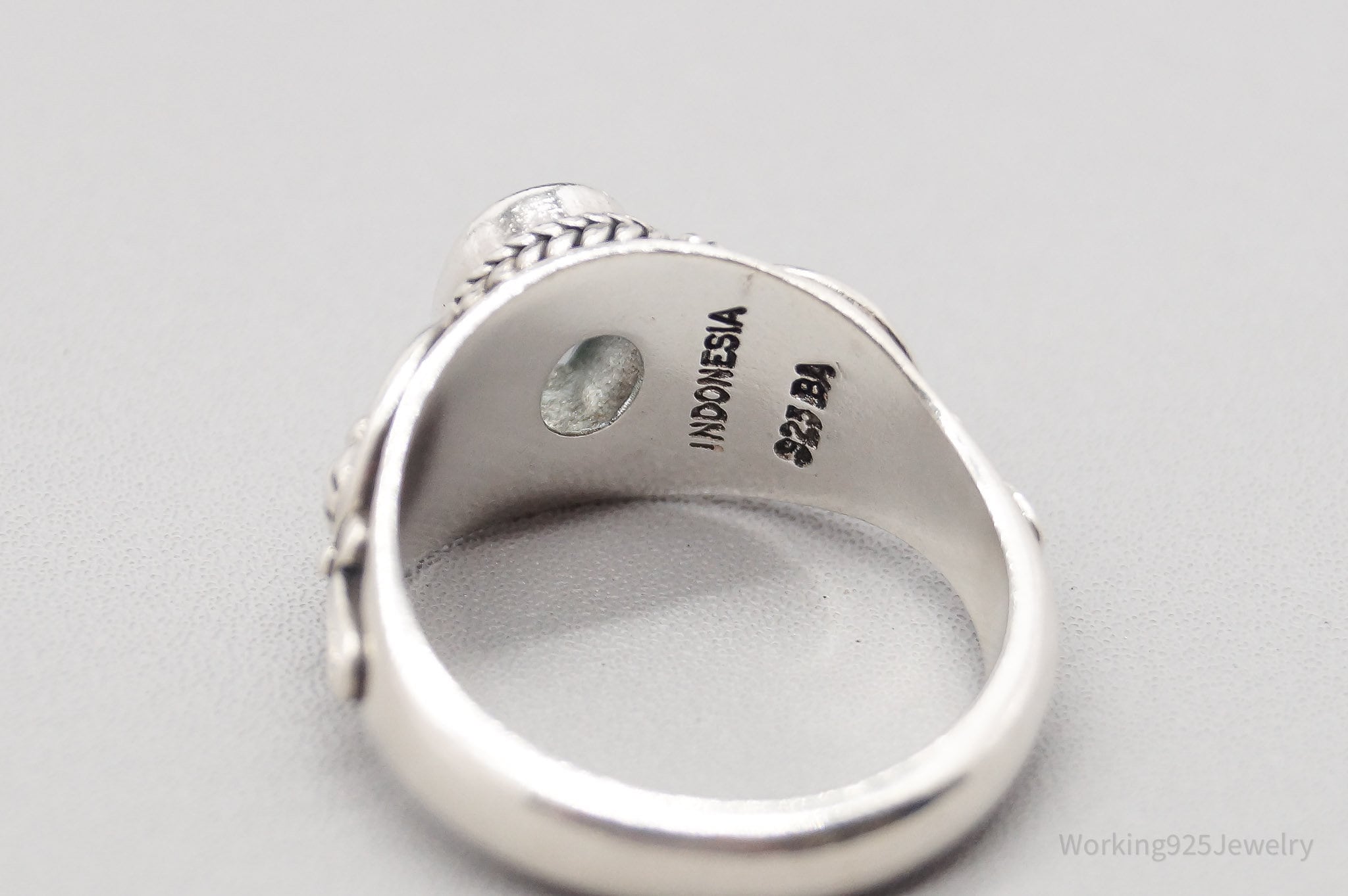 Vintage BA Suarti Blue Topaz Sterling Silver Ring - Size 8