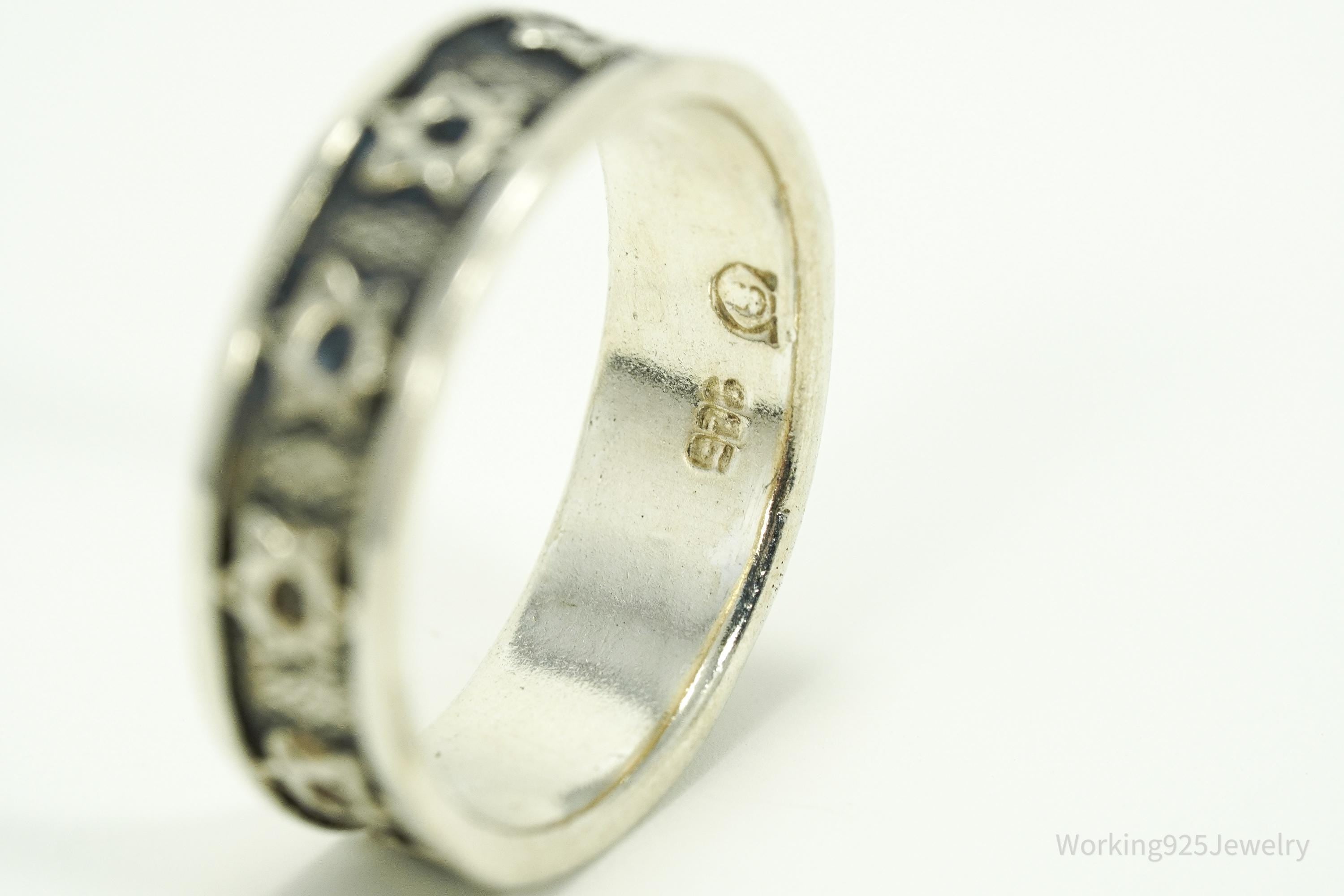 Vintage Star Of David Sterling Silver Band Ring Size 8.5